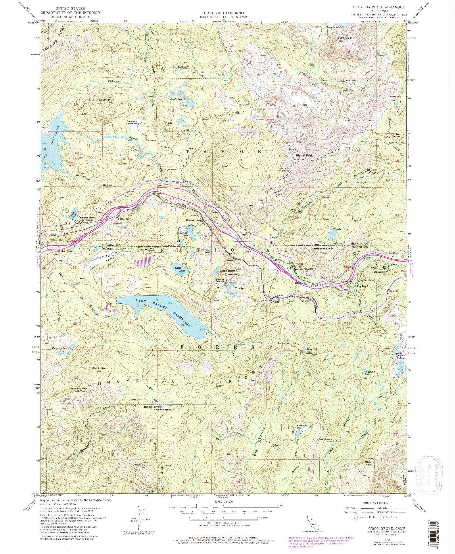 USGS 1:24000-SCALE QUADRANGLE FOR CISCO GROVE, CA 1955