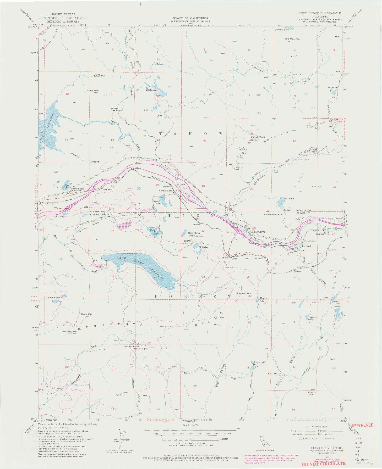 USGS 1:24000-SCALE QUADRANGLE FOR CISCO GROVE, CA 1955