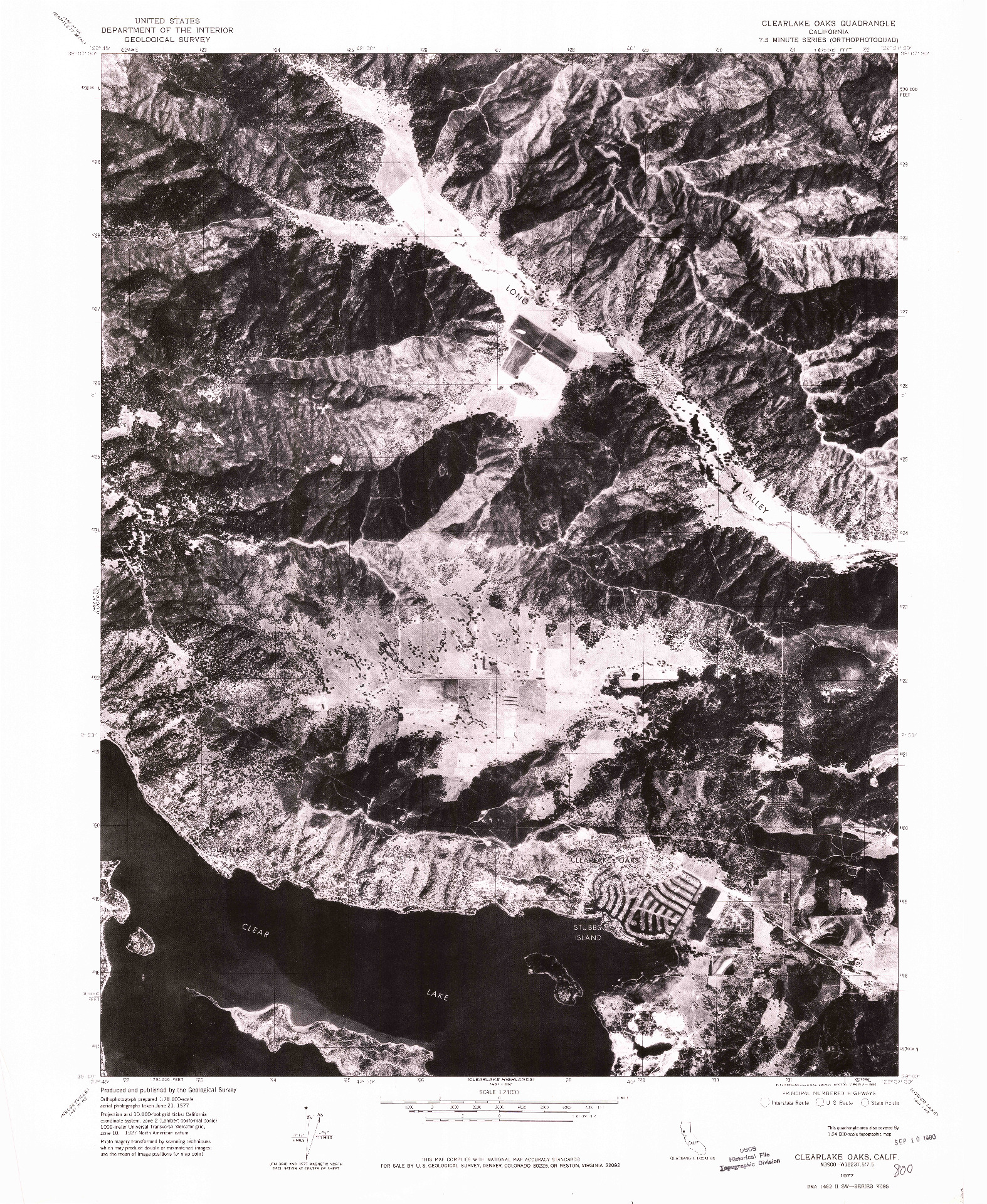 USGS 1:24000-SCALE QUADRANGLE FOR CLEARLAKE OAKS, CA 1977