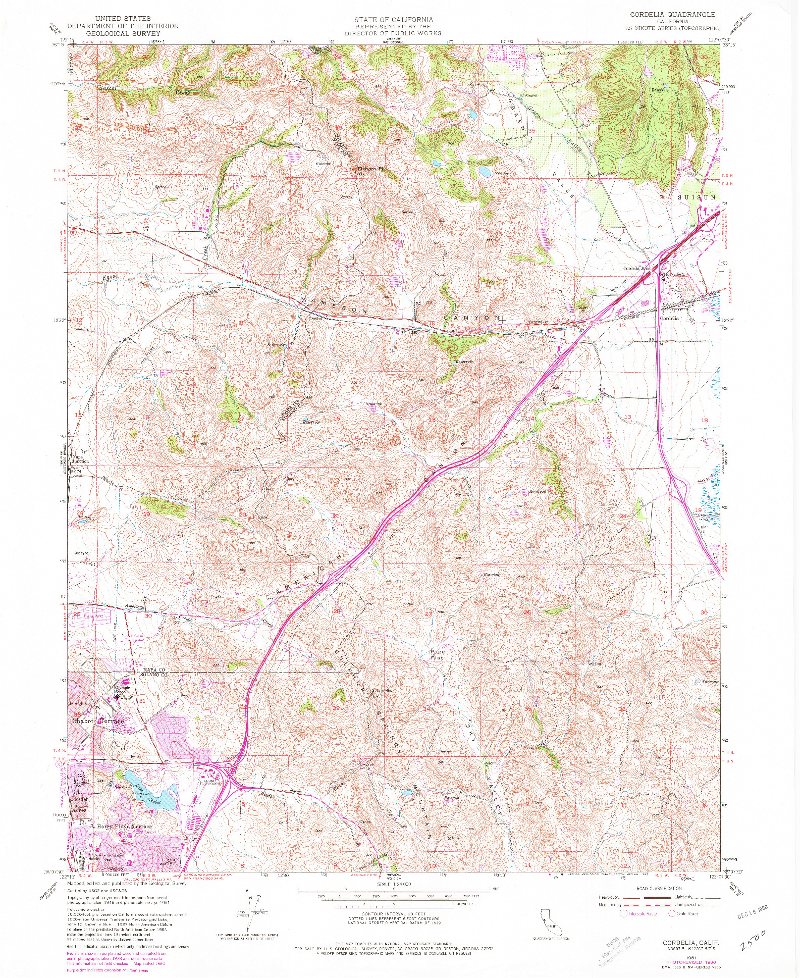 USGS 1:24000-SCALE QUADRANGLE FOR CORDELIA, CA 1951