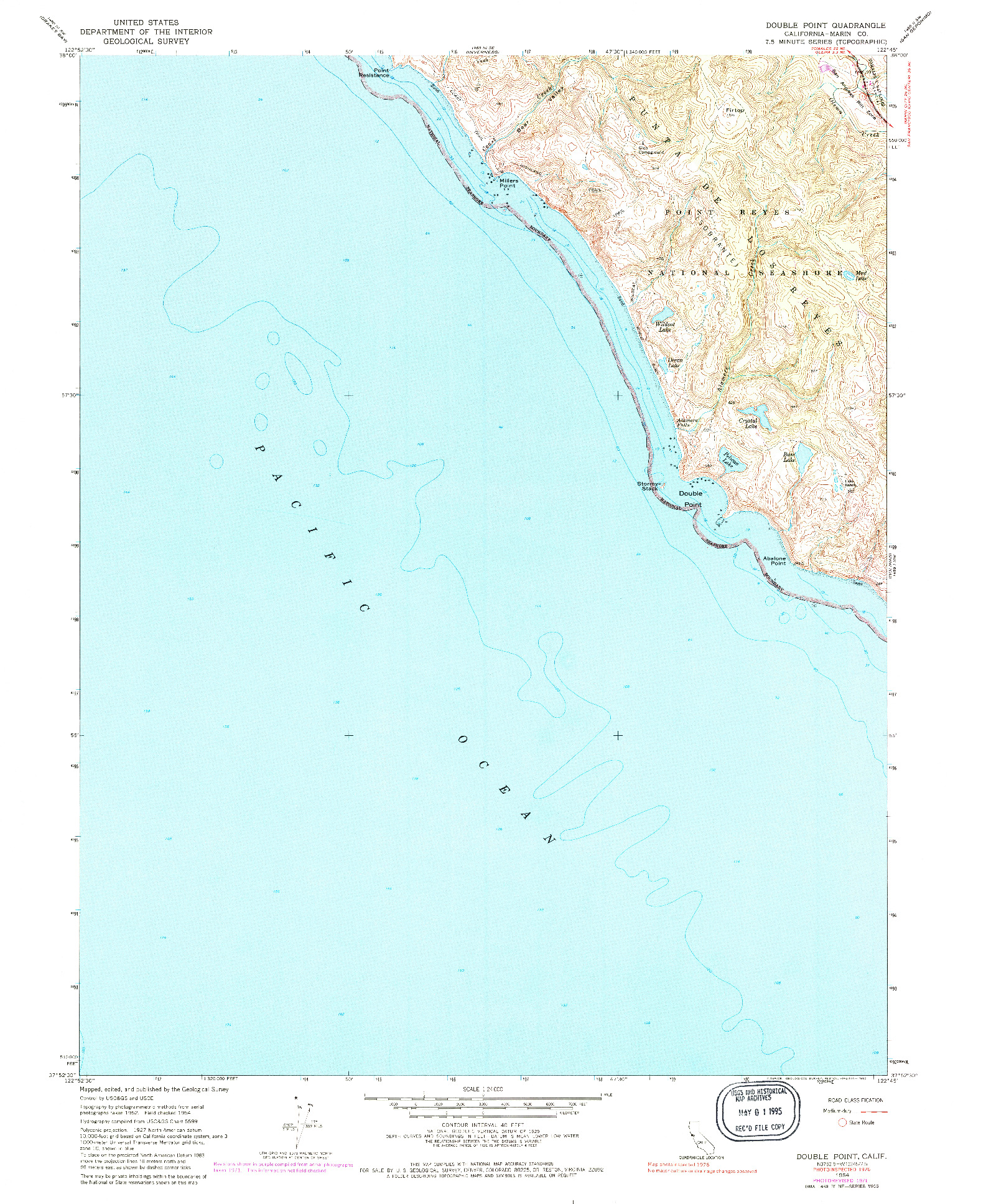 USGS 1:24000-SCALE QUADRANGLE FOR DOUBLE POINT, CA 1954