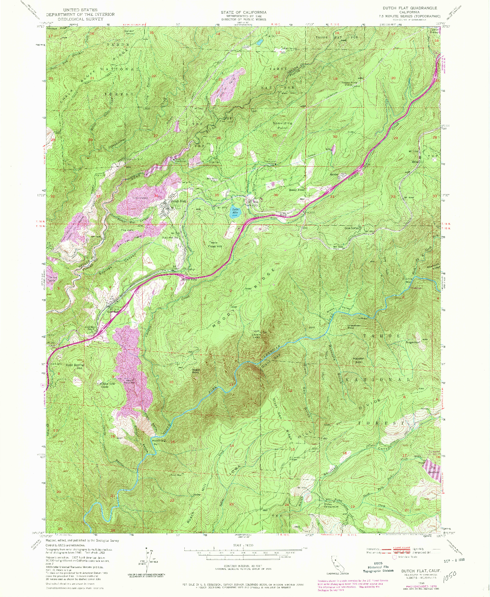 USGS 1:24000-SCALE QUADRANGLE FOR DUTCH FLAT, CA 1950