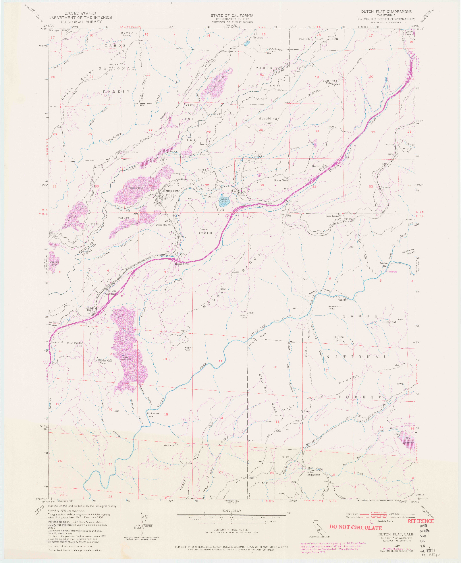 USGS 1:24000-SCALE QUADRANGLE FOR DUTCH FLAT, CA 1950