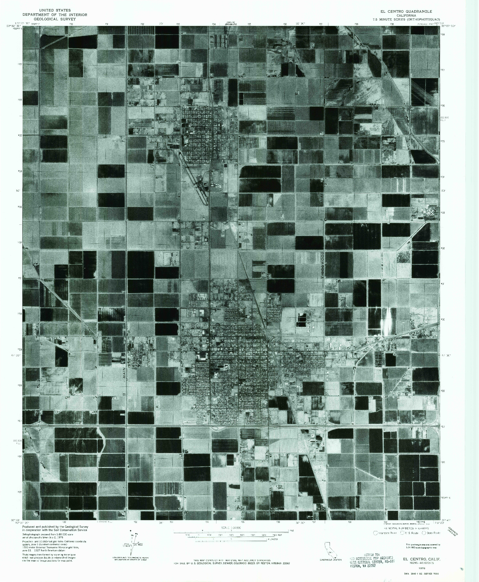 USGS 1:24000-SCALE QUADRANGLE FOR EL CENTRO, CA 1976