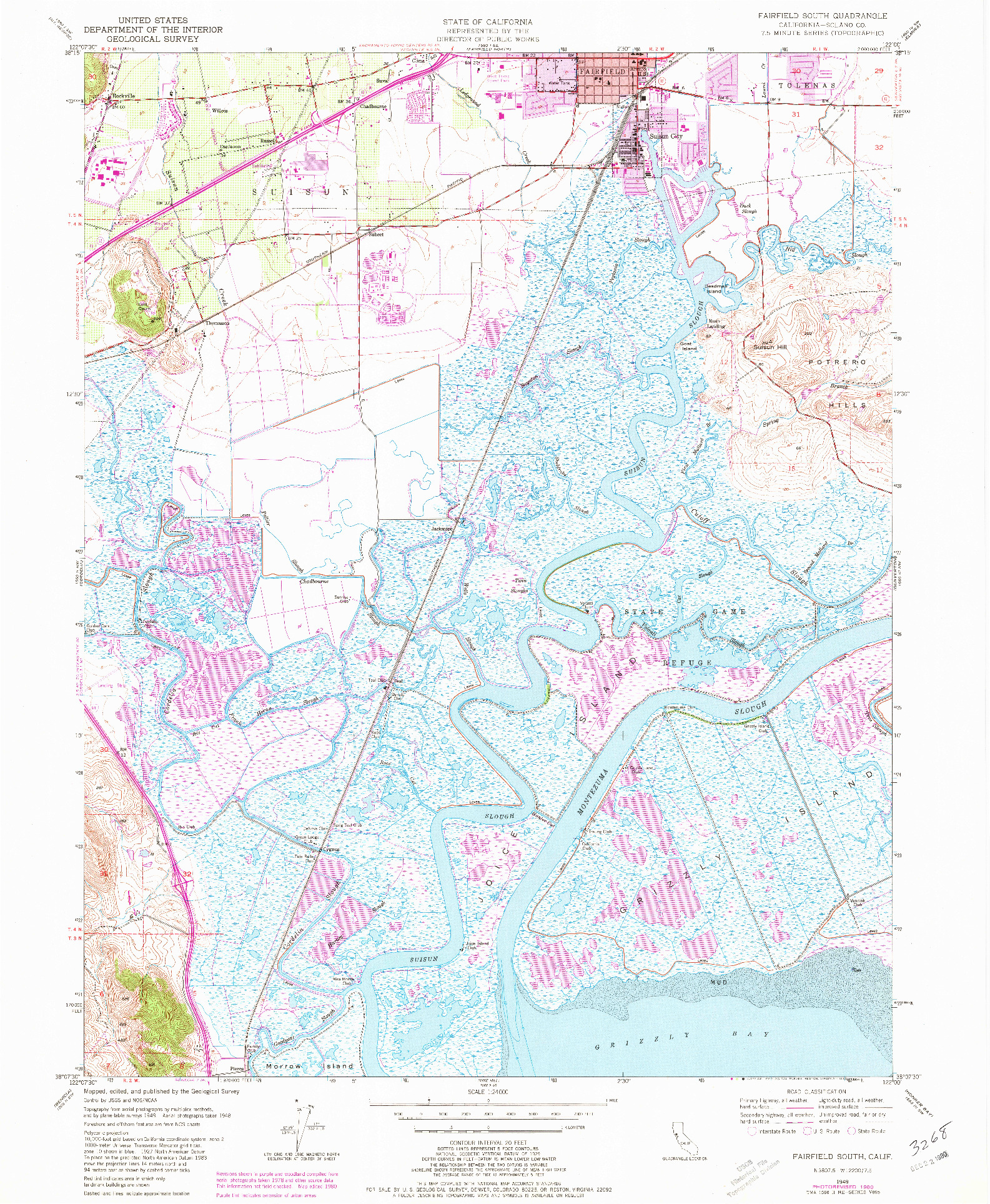 USGS 1:24000-SCALE QUADRANGLE FOR FAIRFIELD SOUTH, CA 1949