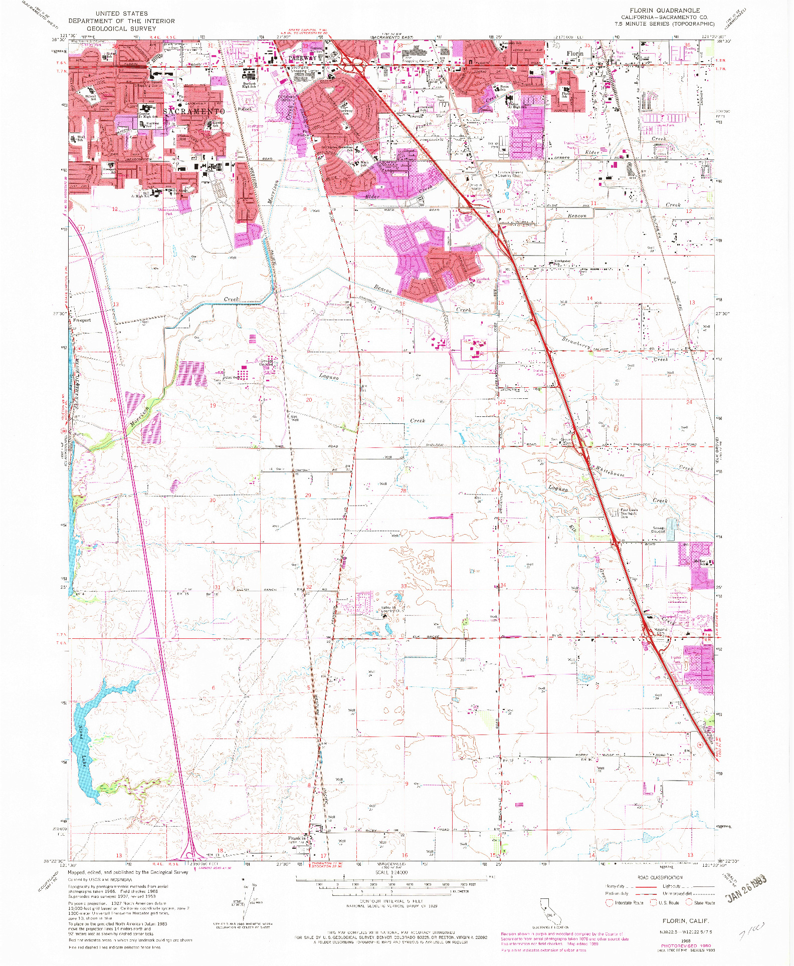 USGS 1:24000-SCALE QUADRANGLE FOR FLORIN, CA 1968