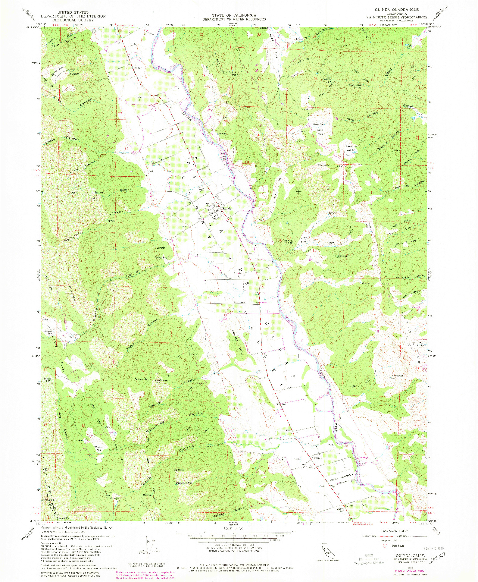 USGS 1:24000-SCALE QUADRANGLE FOR GUINDA, CA 1959