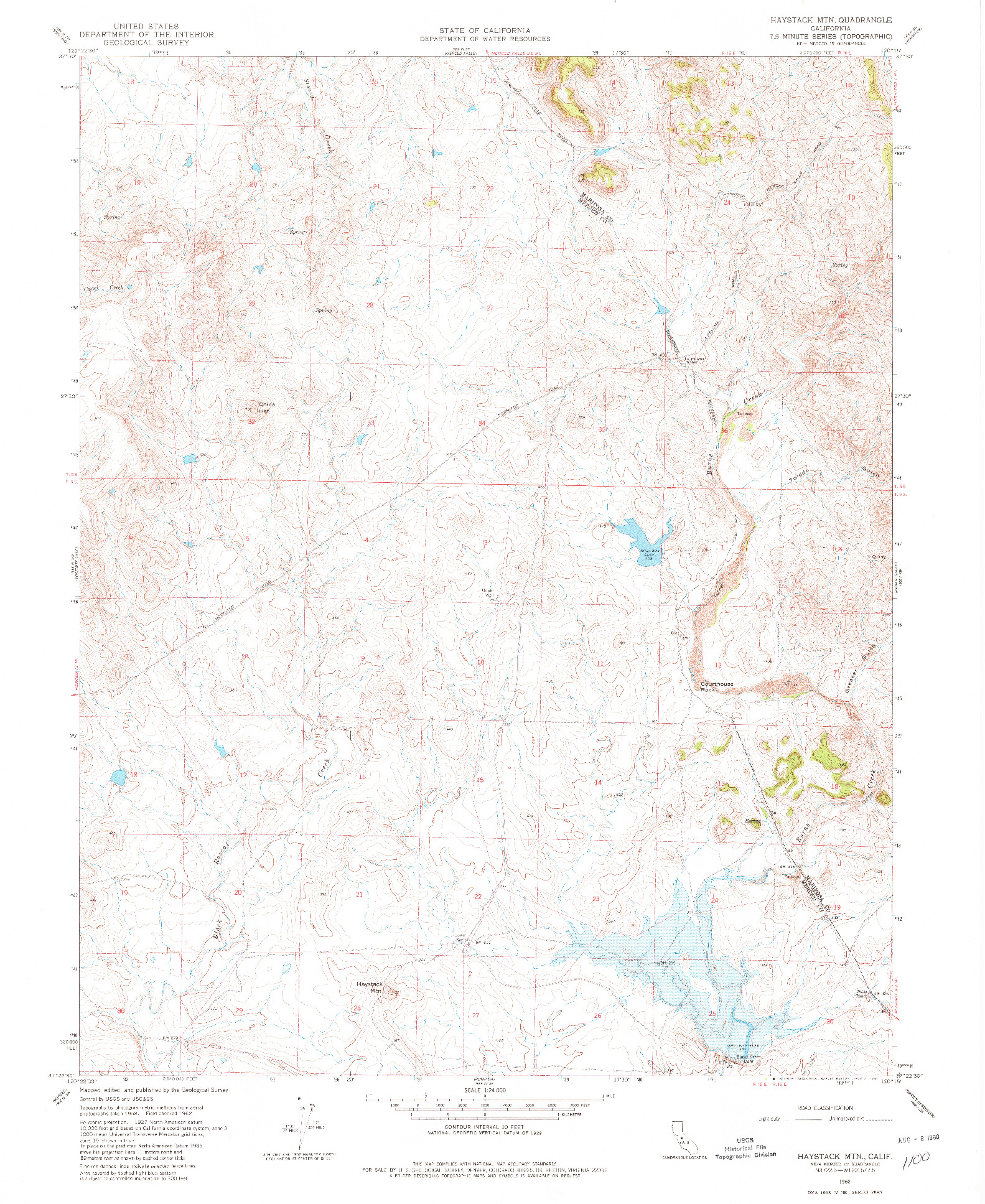 USGS 1:24000-SCALE QUADRANGLE FOR HAYSTACK MTN., CA 1962