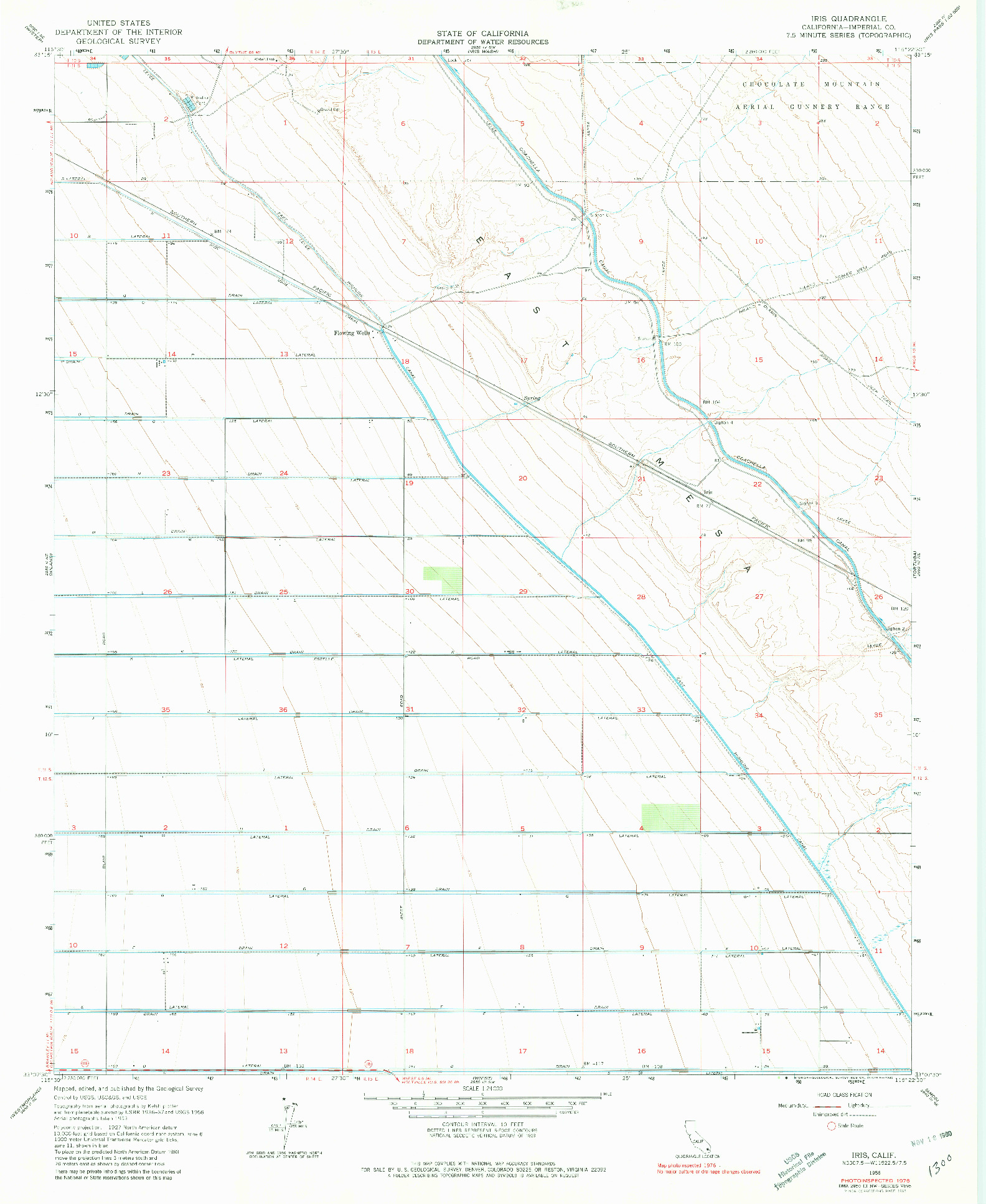 USGS 1:24000-SCALE QUADRANGLE FOR IRIS, CA 1956