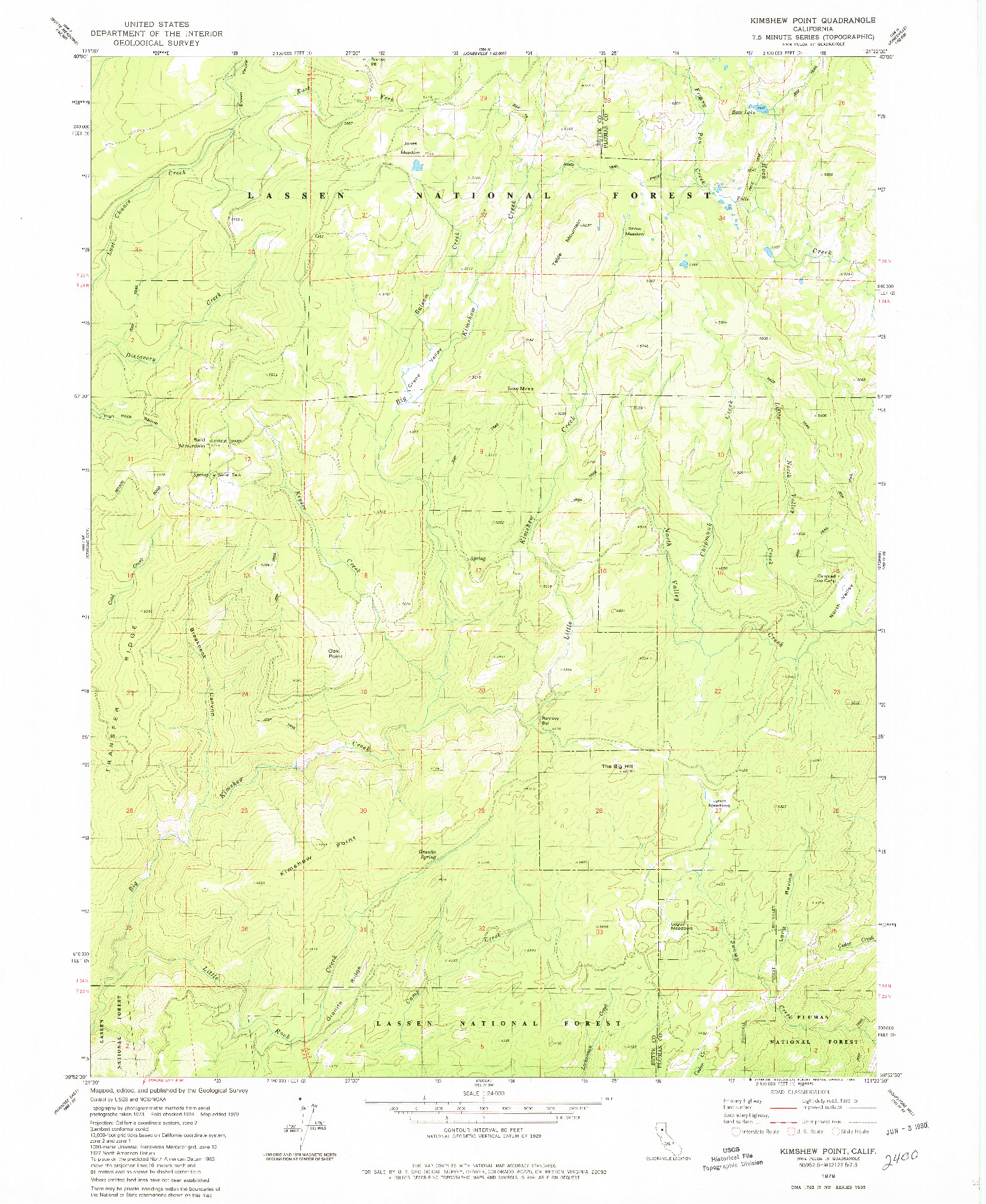 USGS 1:24000-SCALE QUADRANGLE FOR KIMSHEW POINT, CA 1979