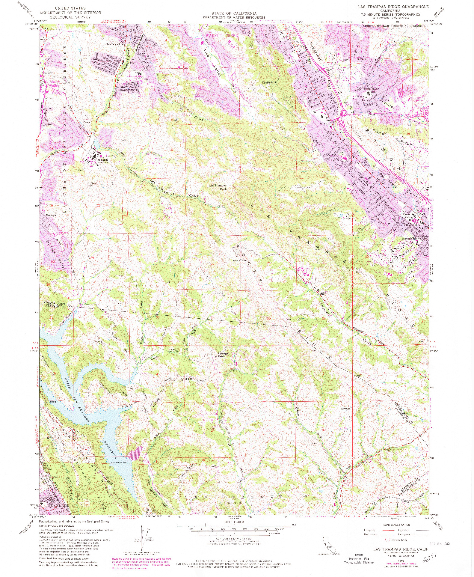 USGS 1:24000-SCALE QUADRANGLE FOR LAS TRAMPAS RIDGE, CA 1959