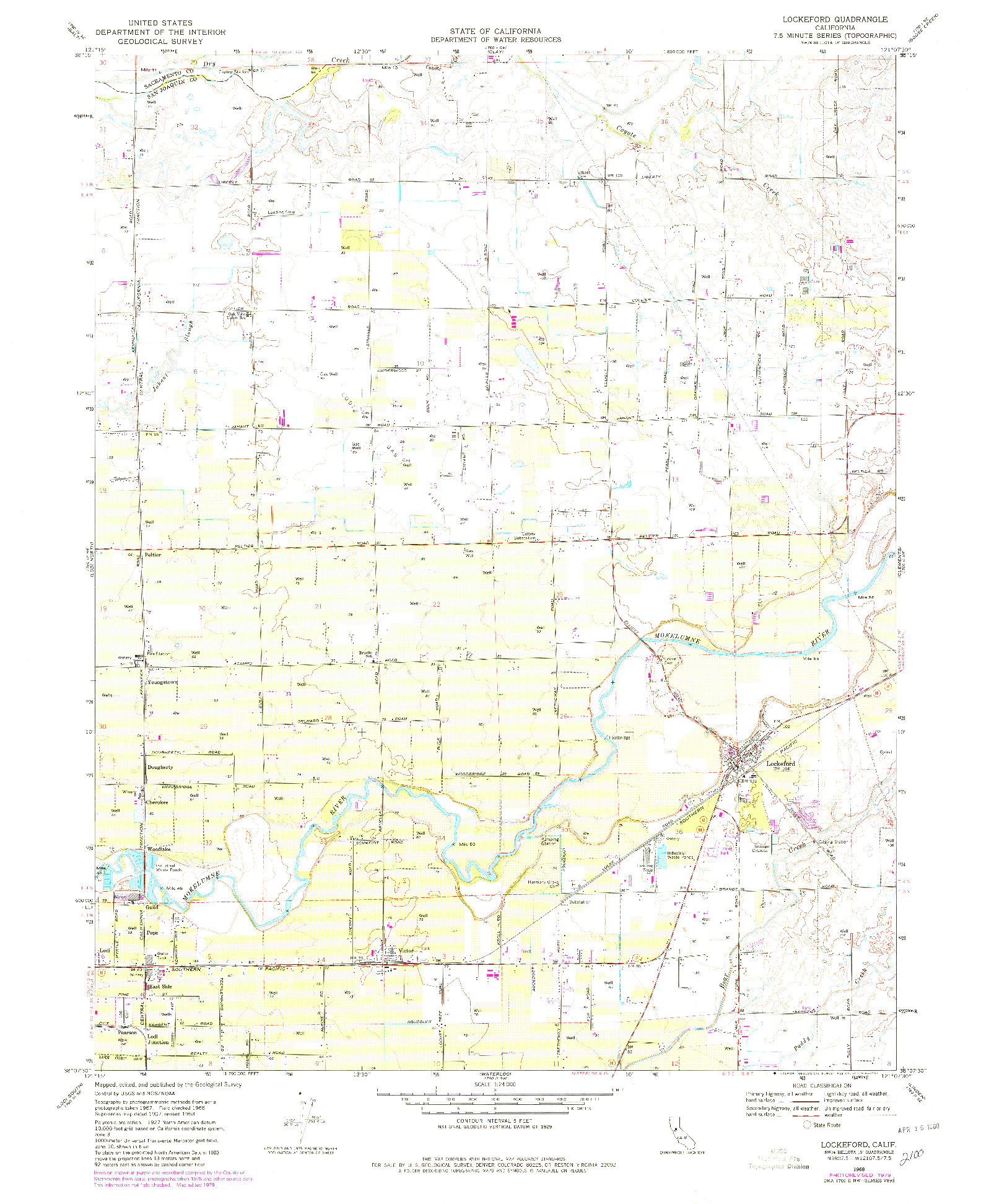 USGS 1:24000-SCALE QUADRANGLE FOR LOCKEFORD, CA 1968