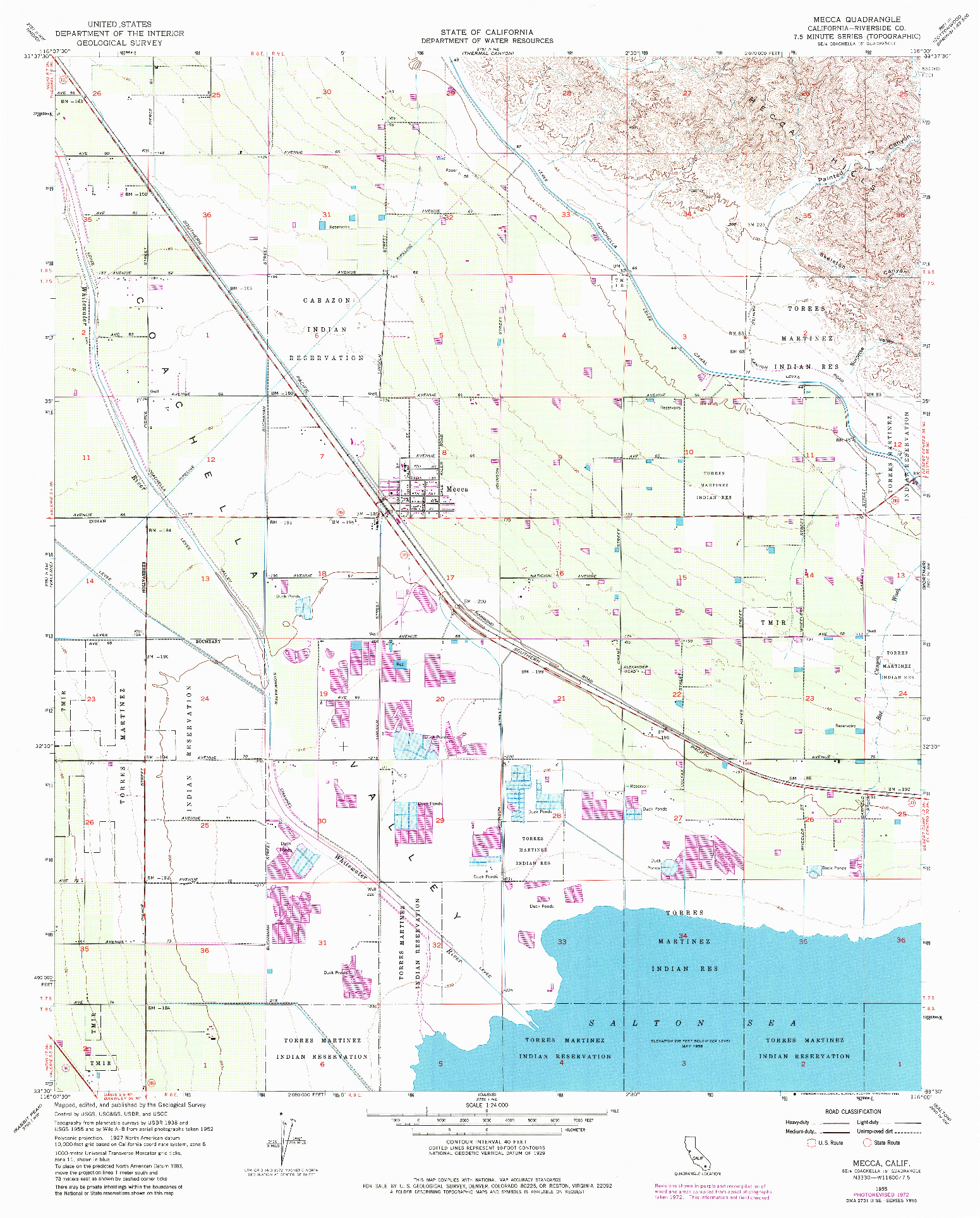 USGS 1:24000-SCALE QUADRANGLE FOR MECCA, CA 1955