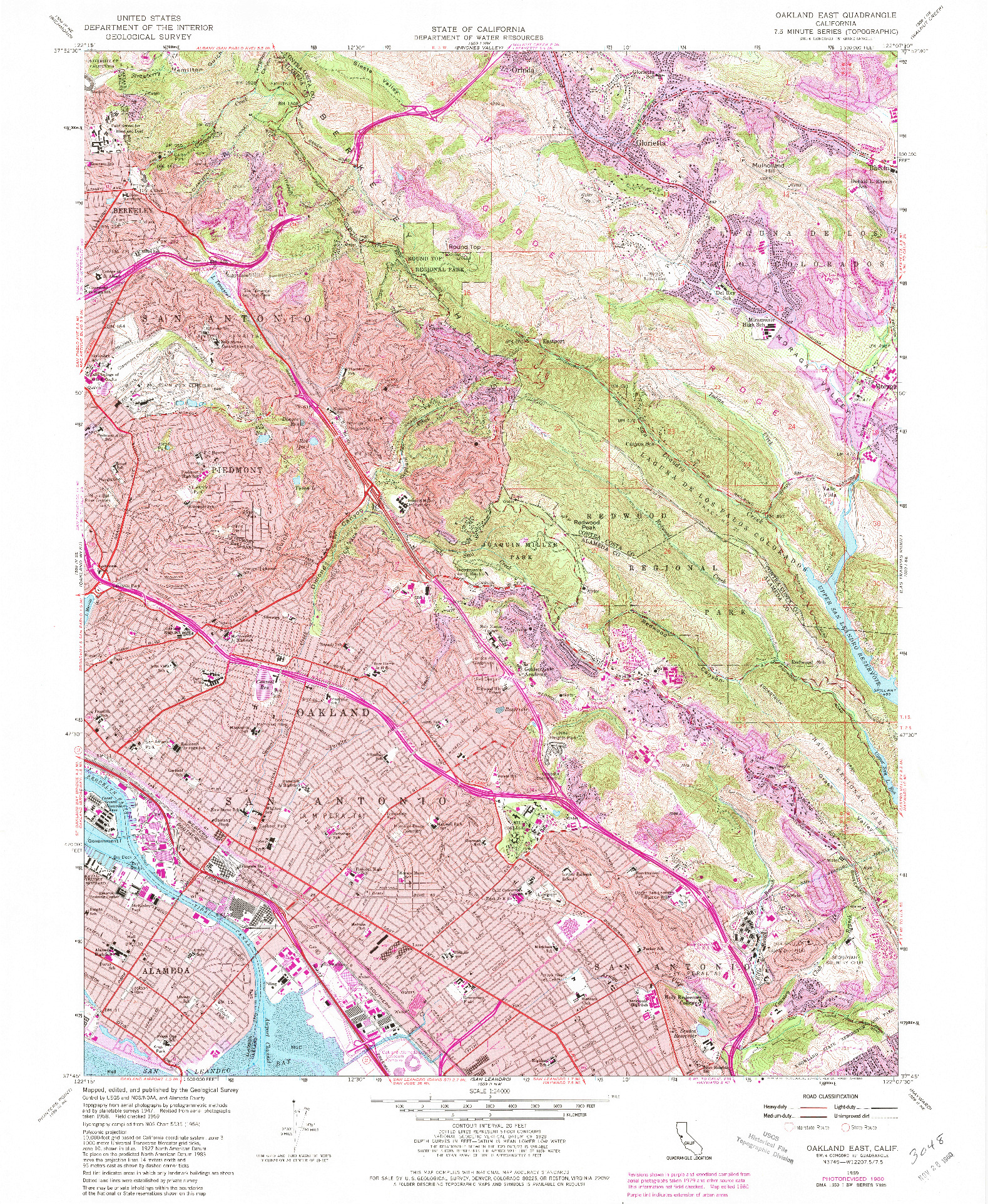 USGS 1:24000-SCALE QUADRANGLE FOR OAKLAND EAST, CA 1959