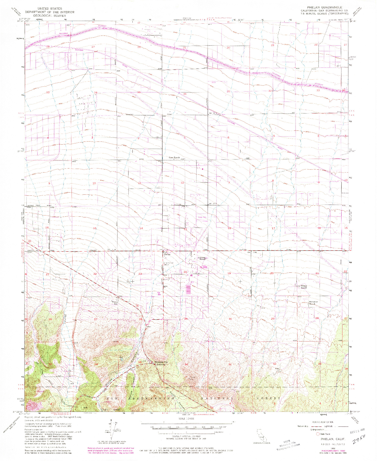 USGS 1:24000-SCALE QUADRANGLE FOR PHELAN, CA 1956