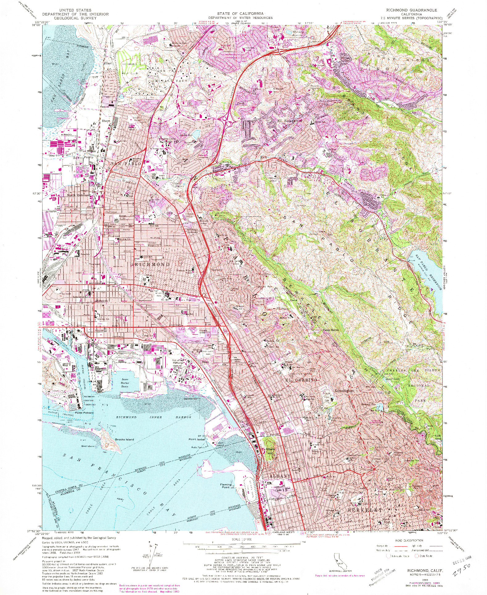 USGS 1:24000-SCALE QUADRANGLE FOR RICHMOND, CA 1959