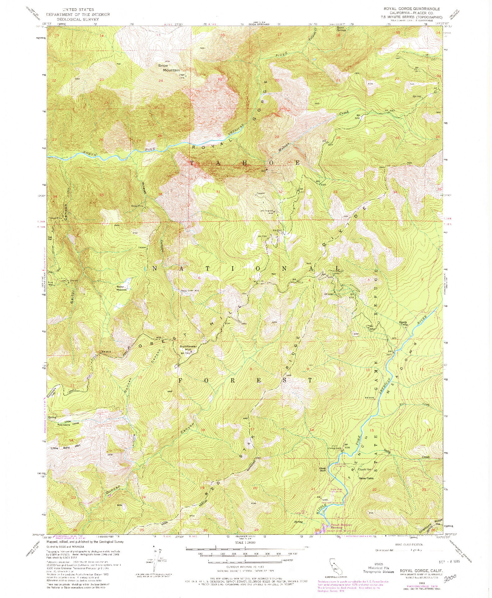 USGS 1:24000-SCALE QUADRANGLE FOR ROYAL GORGE, CA 1953