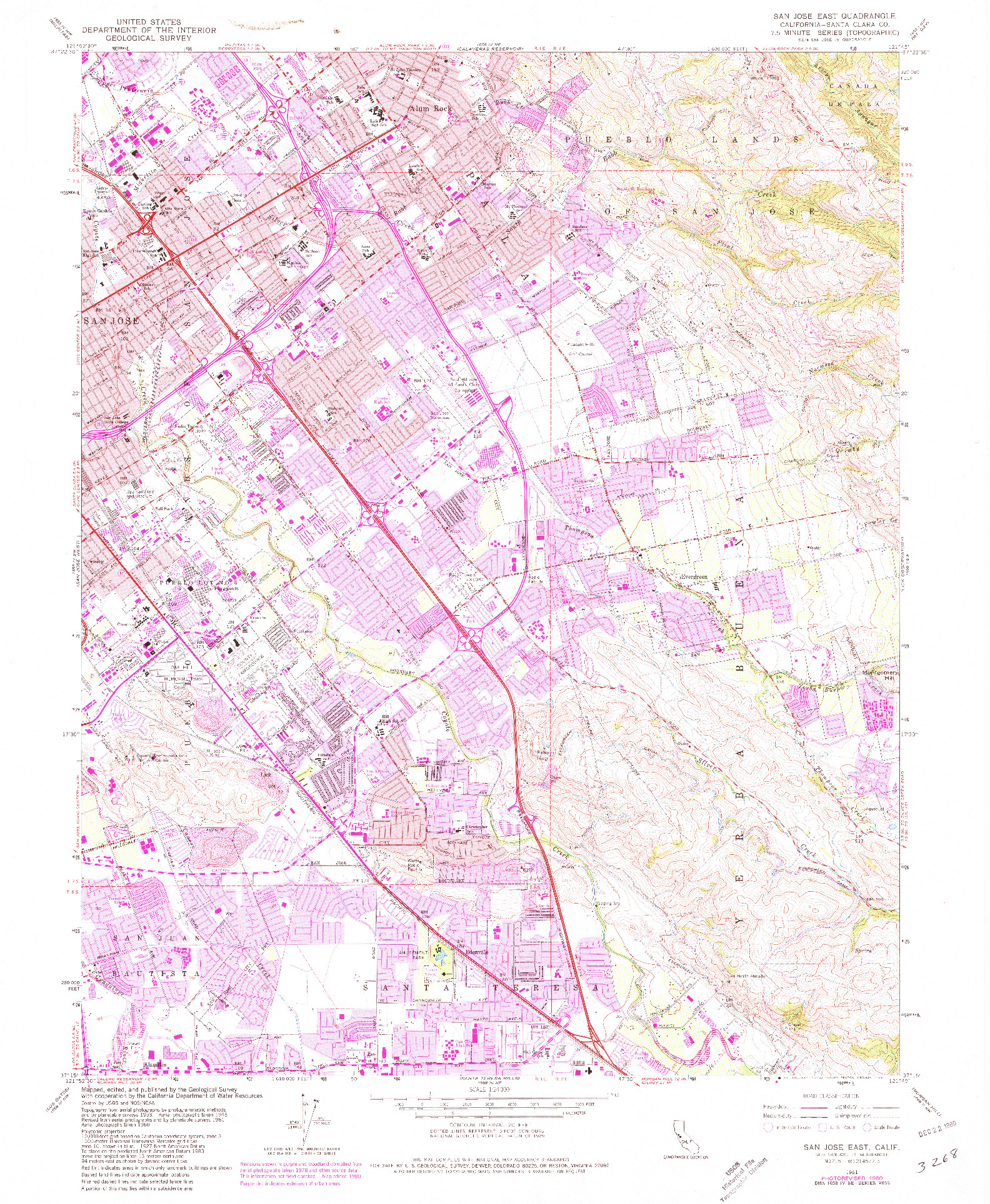 USGS 1:24000-SCALE QUADRANGLE FOR SAN JOSE EAST, CA 1961