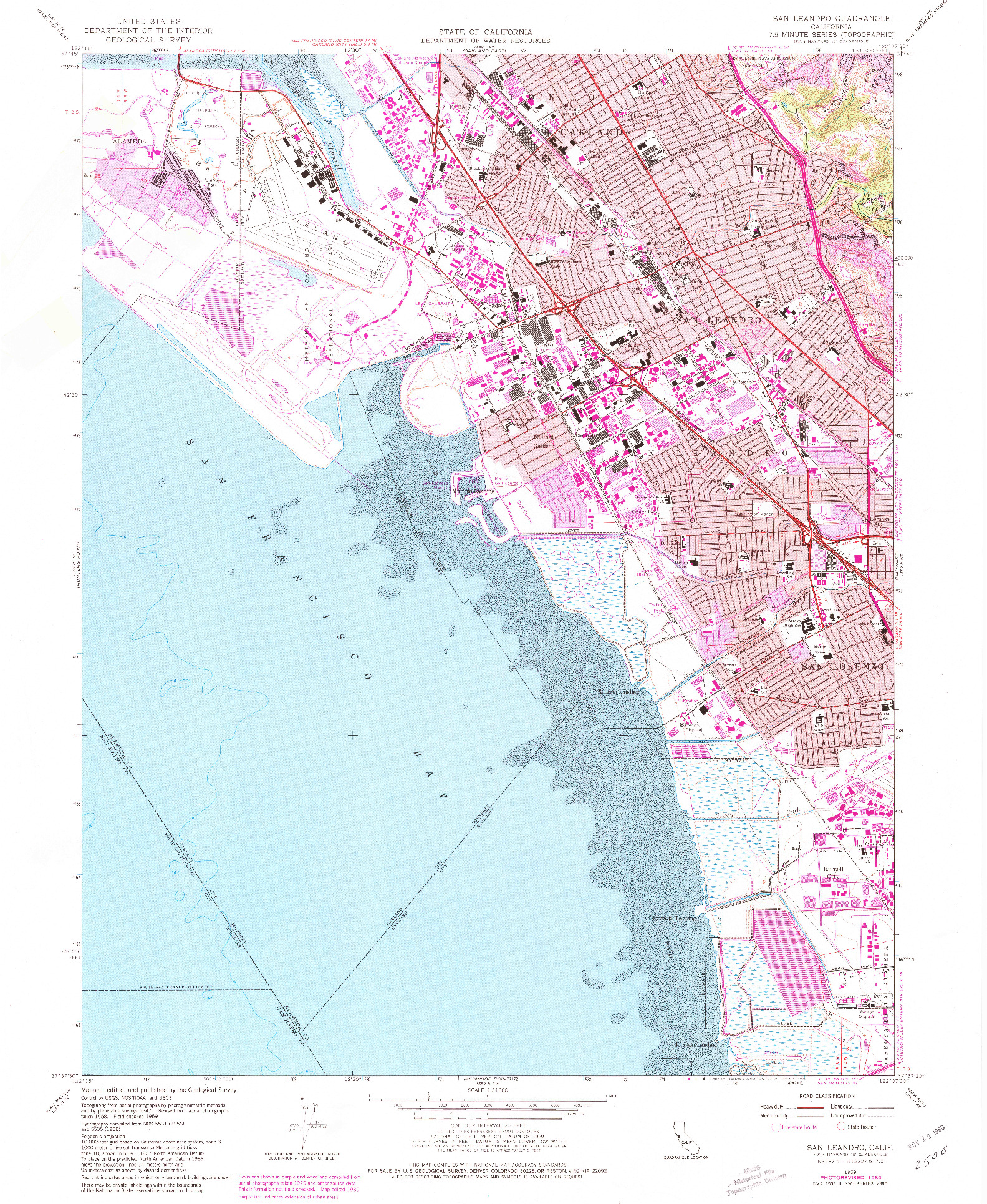 USGS 1:24000-SCALE QUADRANGLE FOR SAN LEANDRO, CA 1959