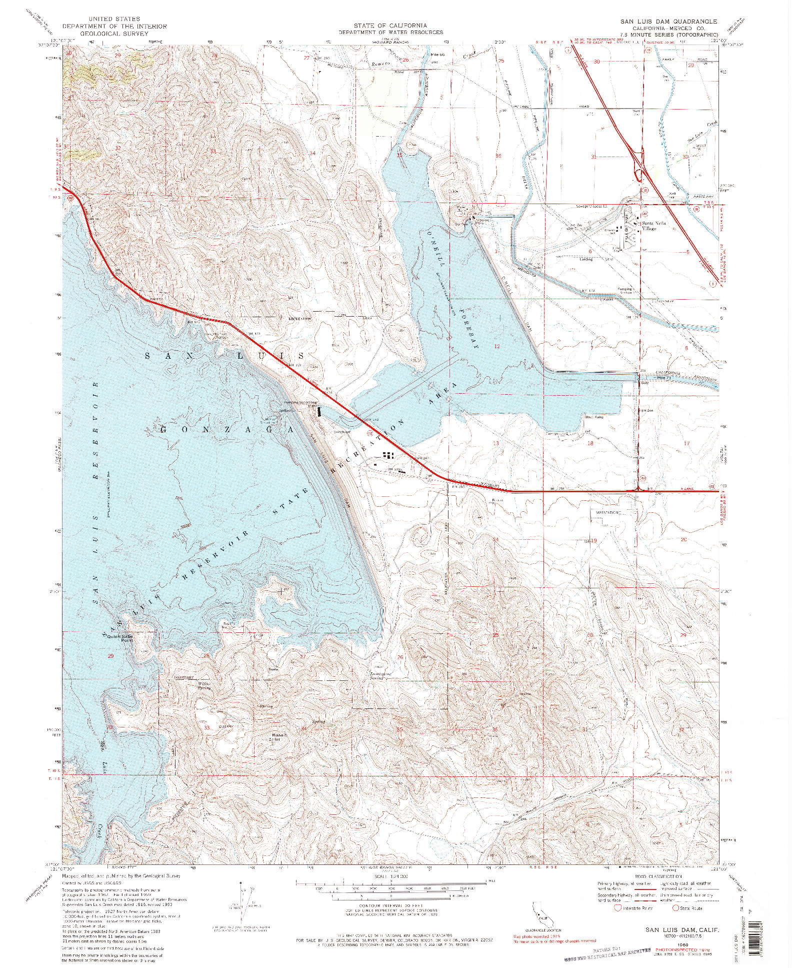 USGS 1:24000-SCALE QUADRANGLE FOR SAN LUIS DAM, CA 1969