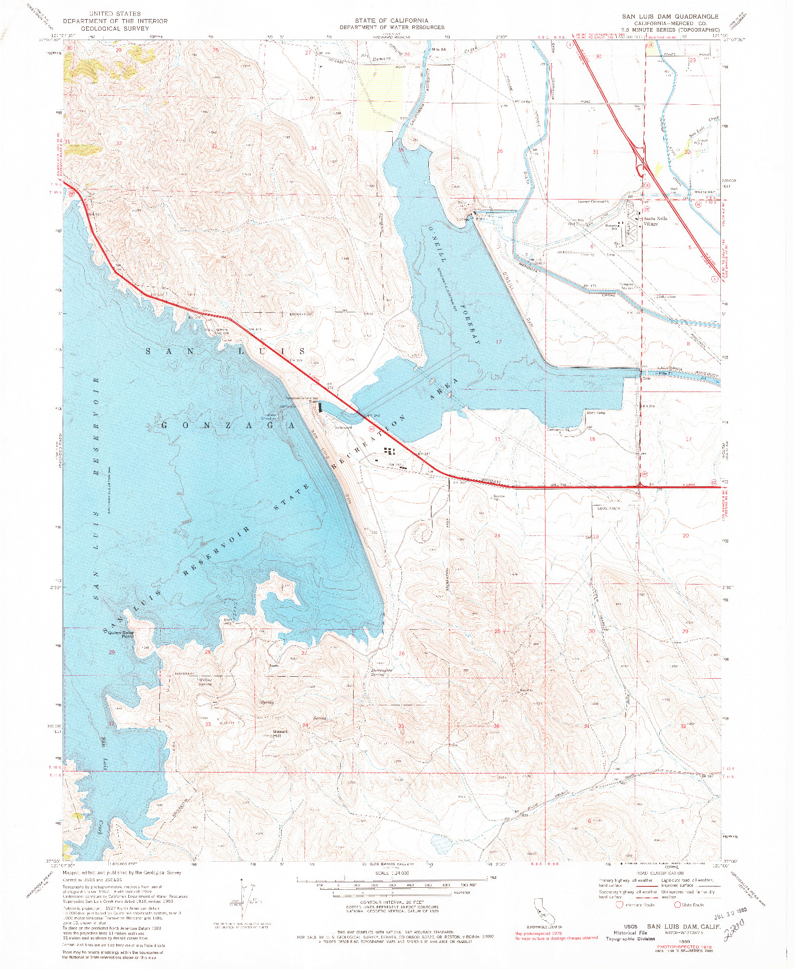 USGS 1:24000-SCALE QUADRANGLE FOR SAN LUIS DAM, CA 1969