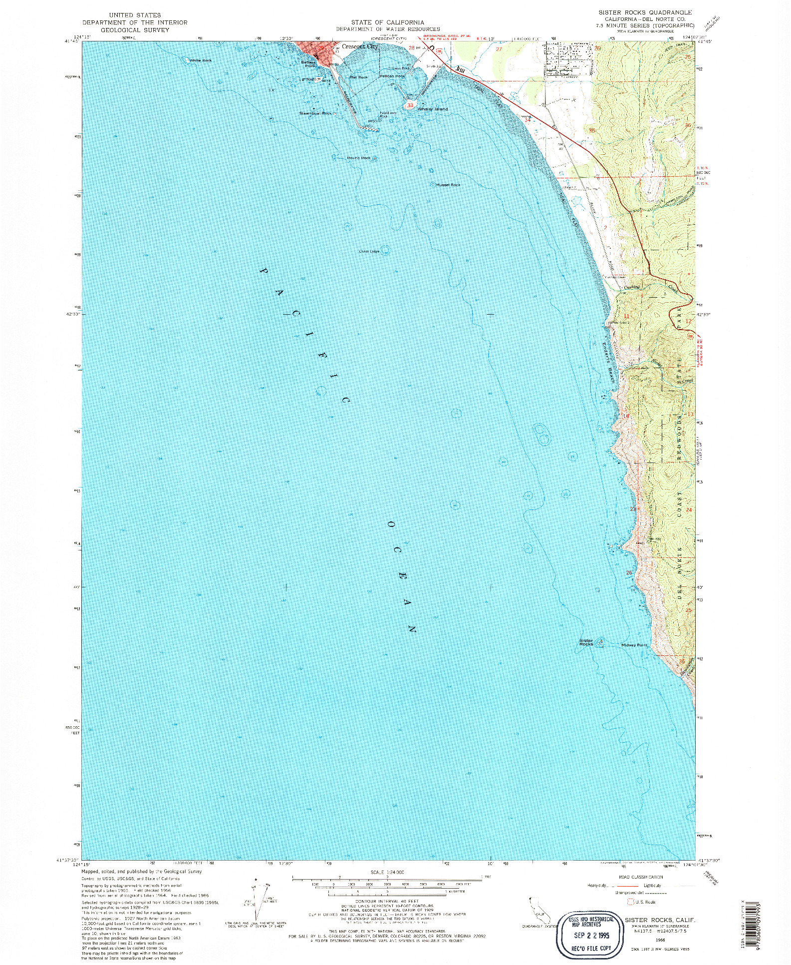 USGS 1:24000-SCALE QUADRANGLE FOR SISTER ROCKS, CA 1966