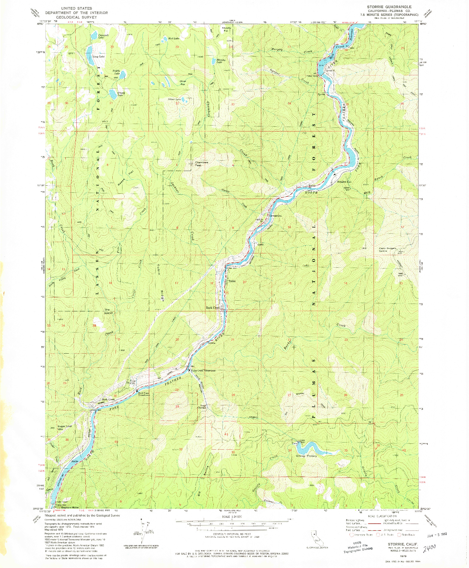 USGS 1:24000-SCALE QUADRANGLE FOR STORRIE, CA 1979