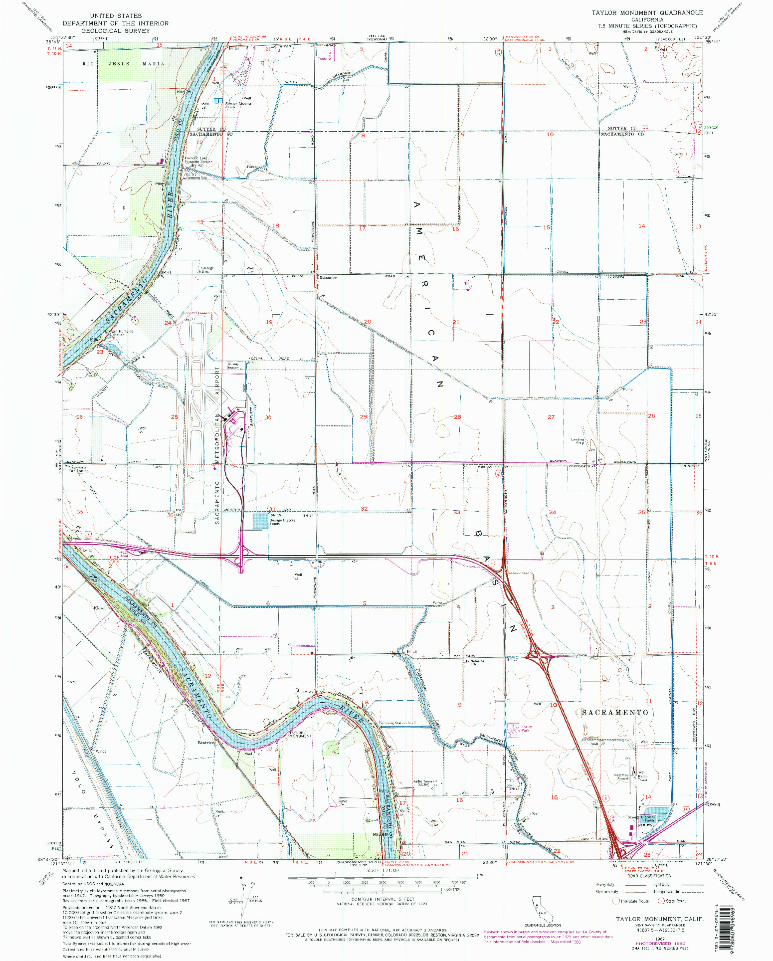 USGS 1:24000-SCALE QUADRANGLE FOR TAYLOR MONUMENT, CA 1967