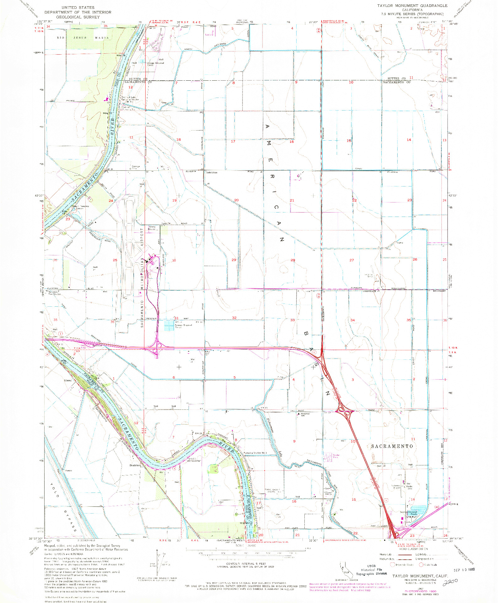 USGS 1:24000-SCALE QUADRANGLE FOR TAYLOR MONUMENT, CA 1967