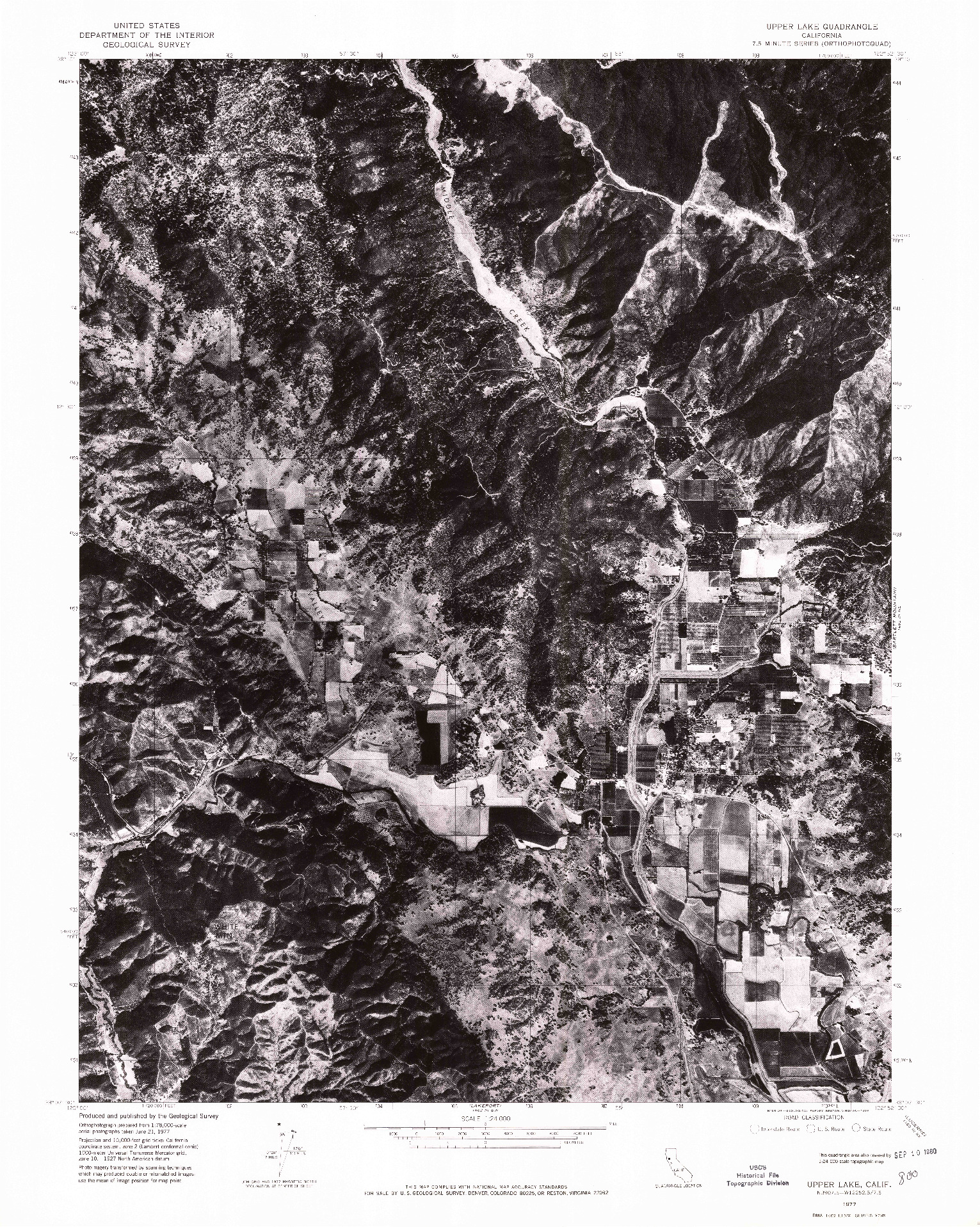 USGS 1:24000-SCALE QUADRANGLE FOR UPPER LAKE, CA 1977