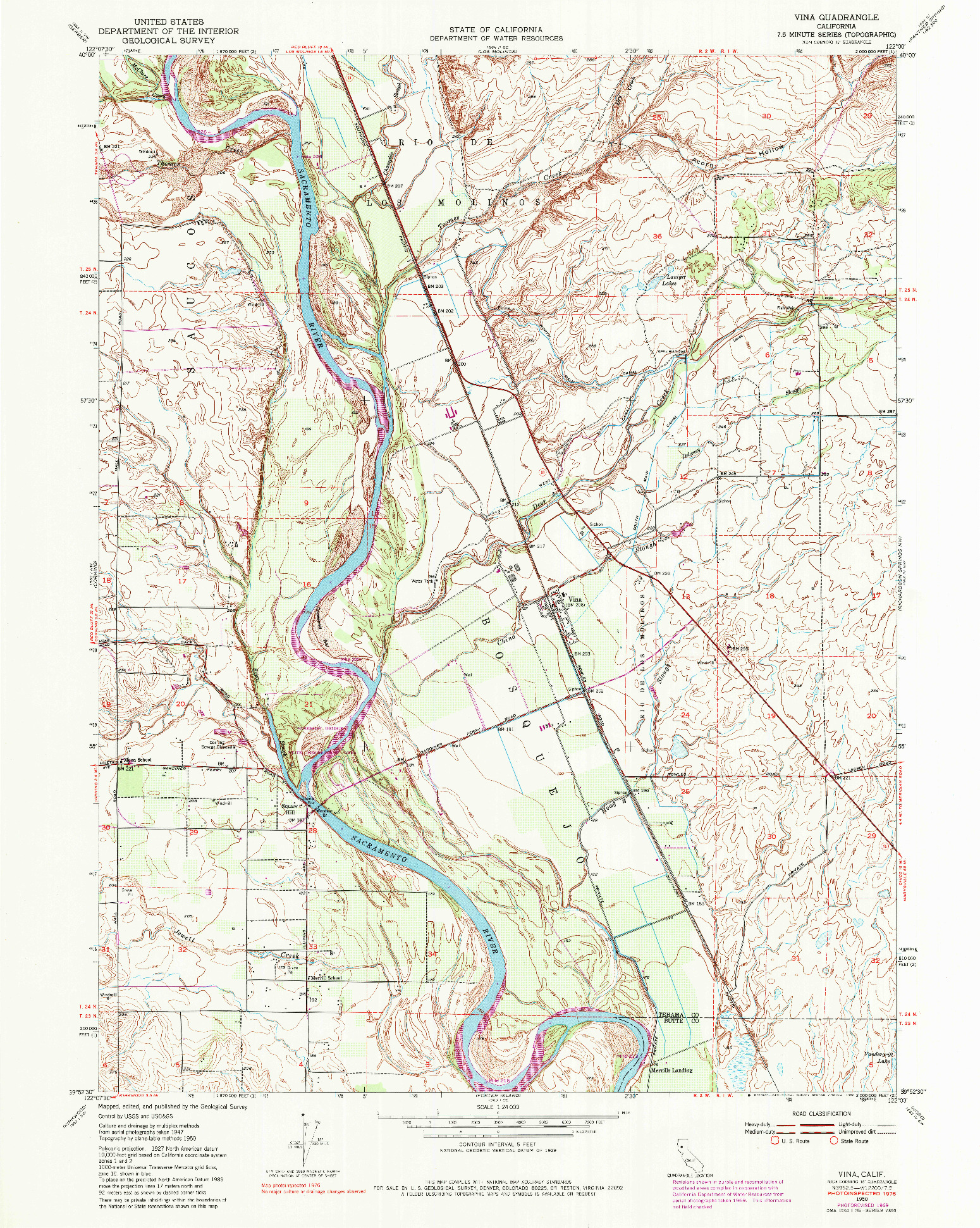 USGS 1:24000-SCALE QUADRANGLE FOR VINA, CA 1950