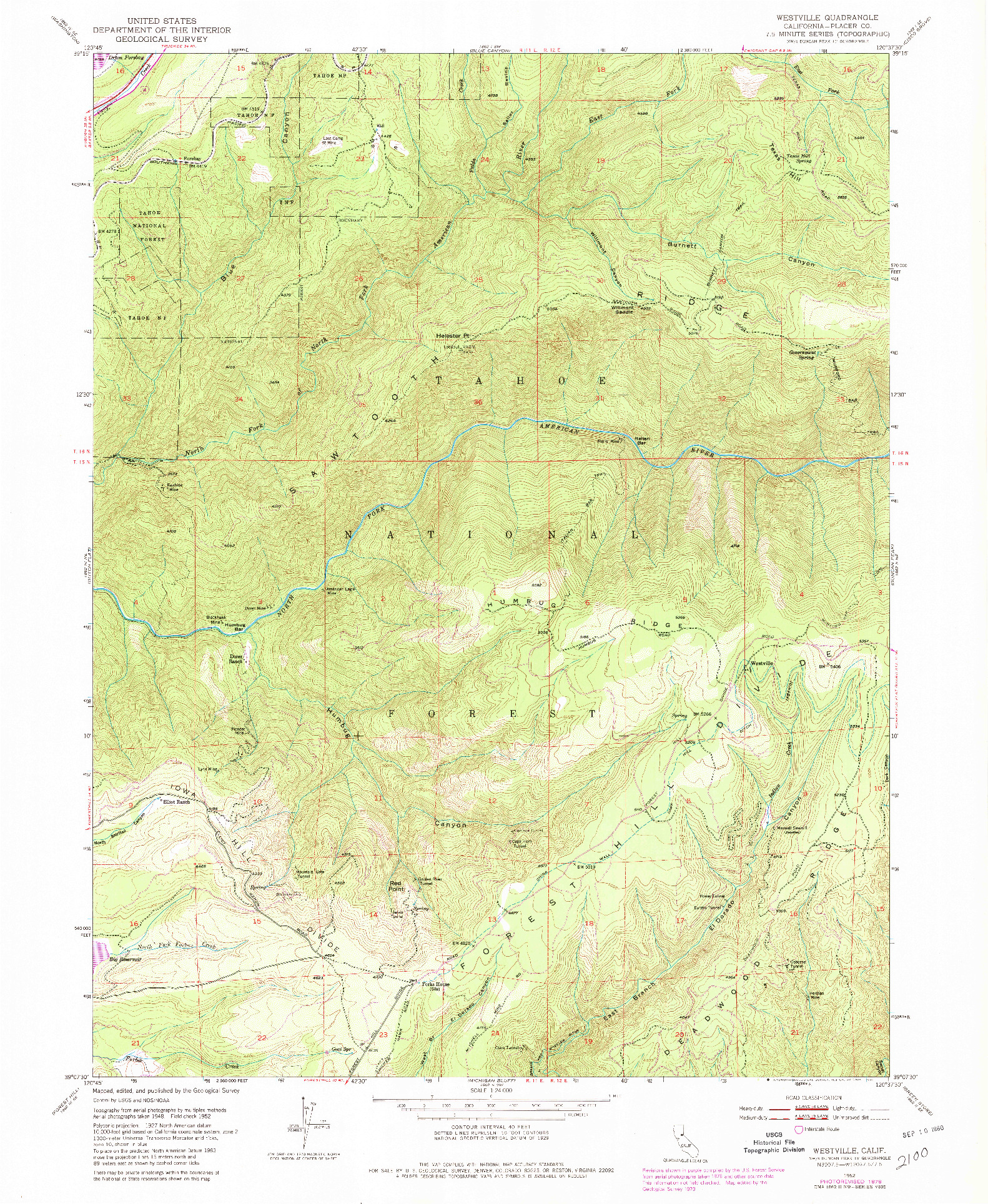 USGS 1:24000-SCALE QUADRANGLE FOR WESTVILLE, CA 1952