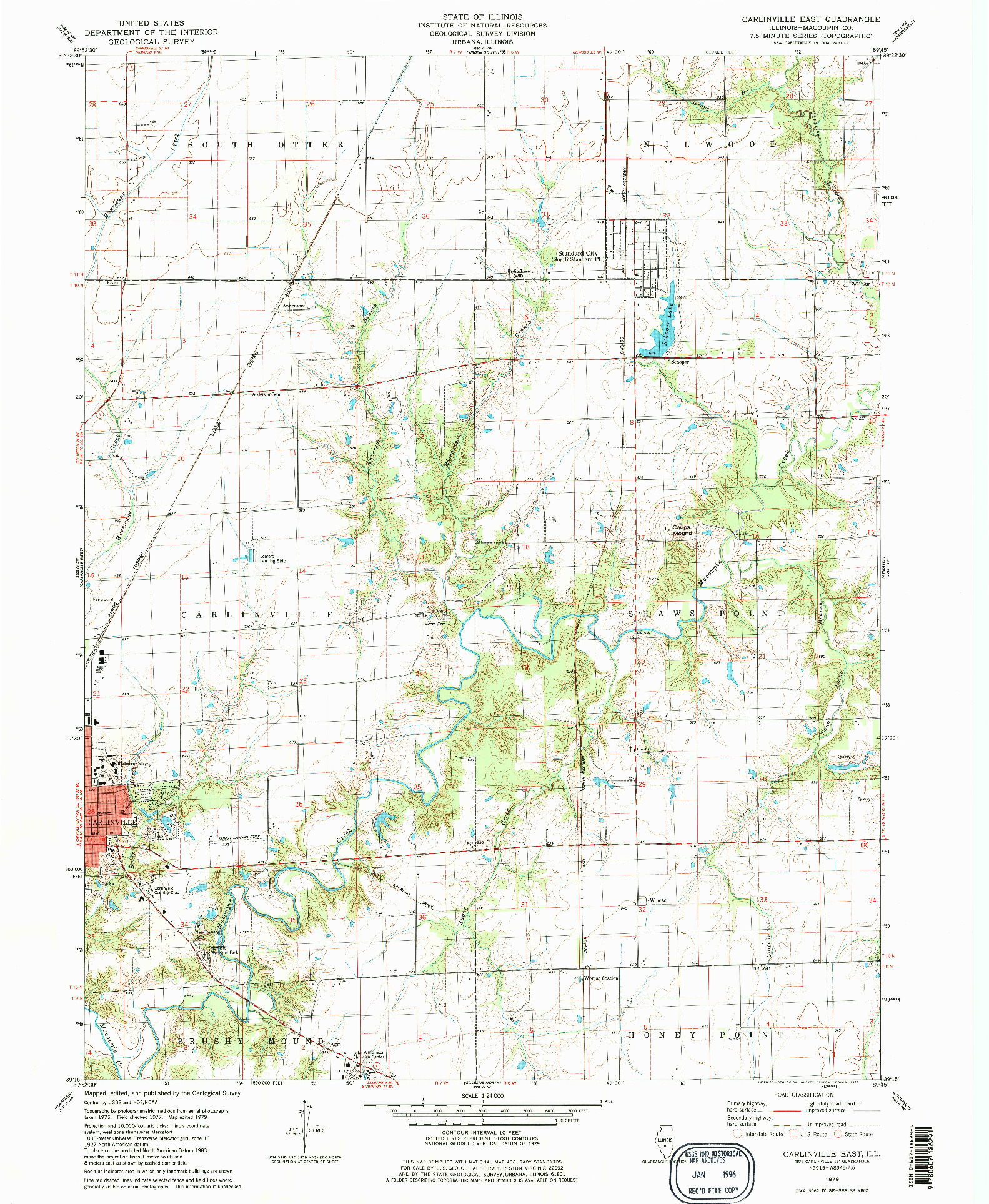 USGS 1:24000-SCALE QUADRANGLE FOR CARLINVILLE EAST, IL 1979