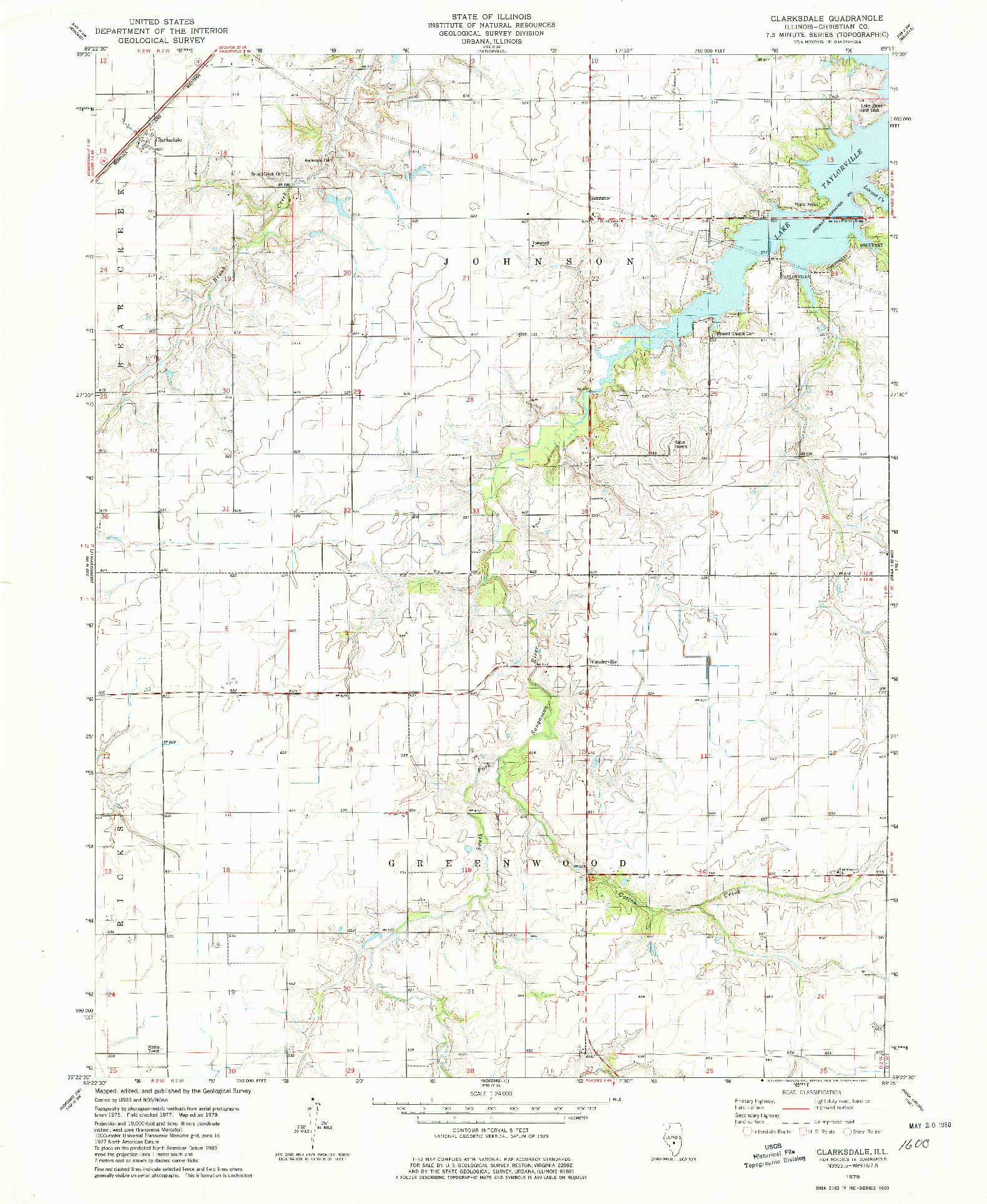USGS 1:24000-SCALE QUADRANGLE FOR CLARKSDALE, IL 1979