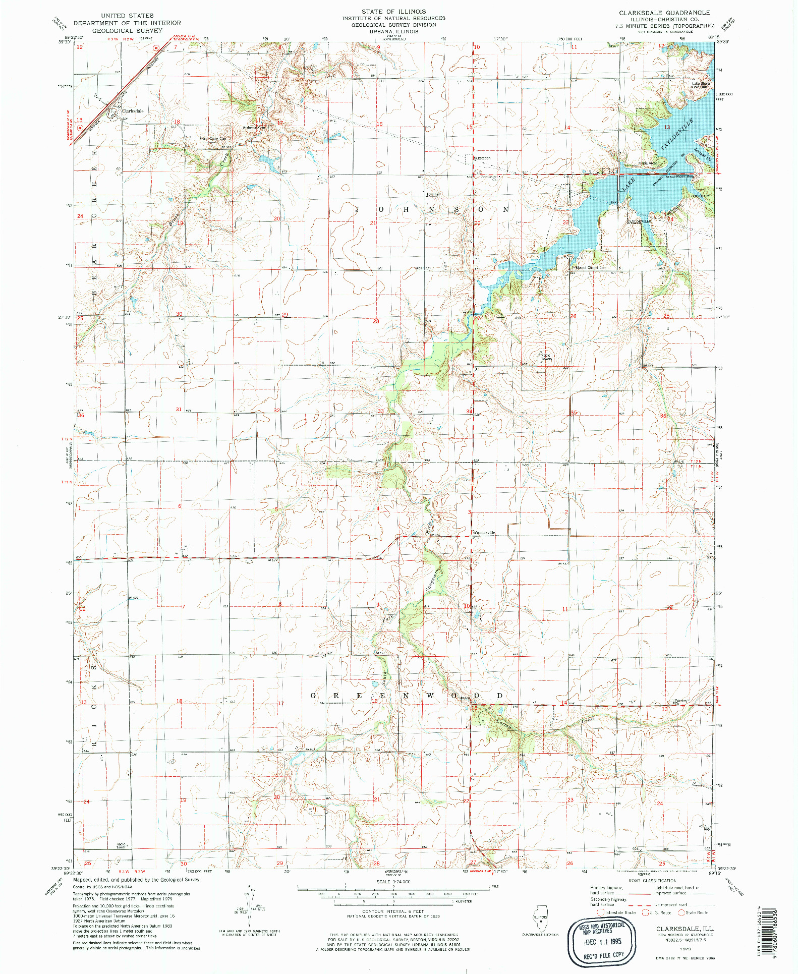 USGS 1:24000-SCALE QUADRANGLE FOR CLARKSDALE, IL 1979