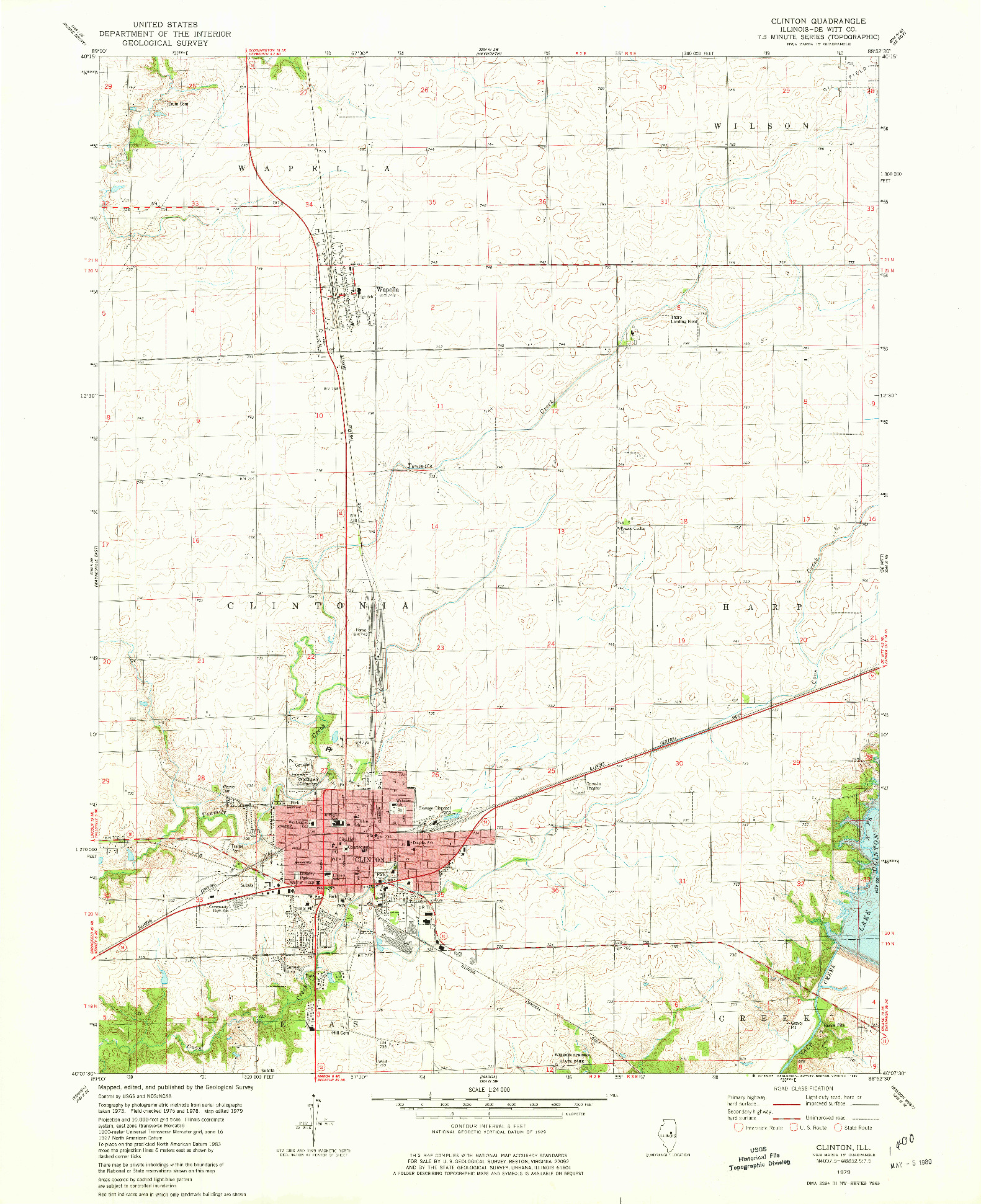 USGS 1:24000-SCALE QUADRANGLE FOR CLINTON, IL 1979