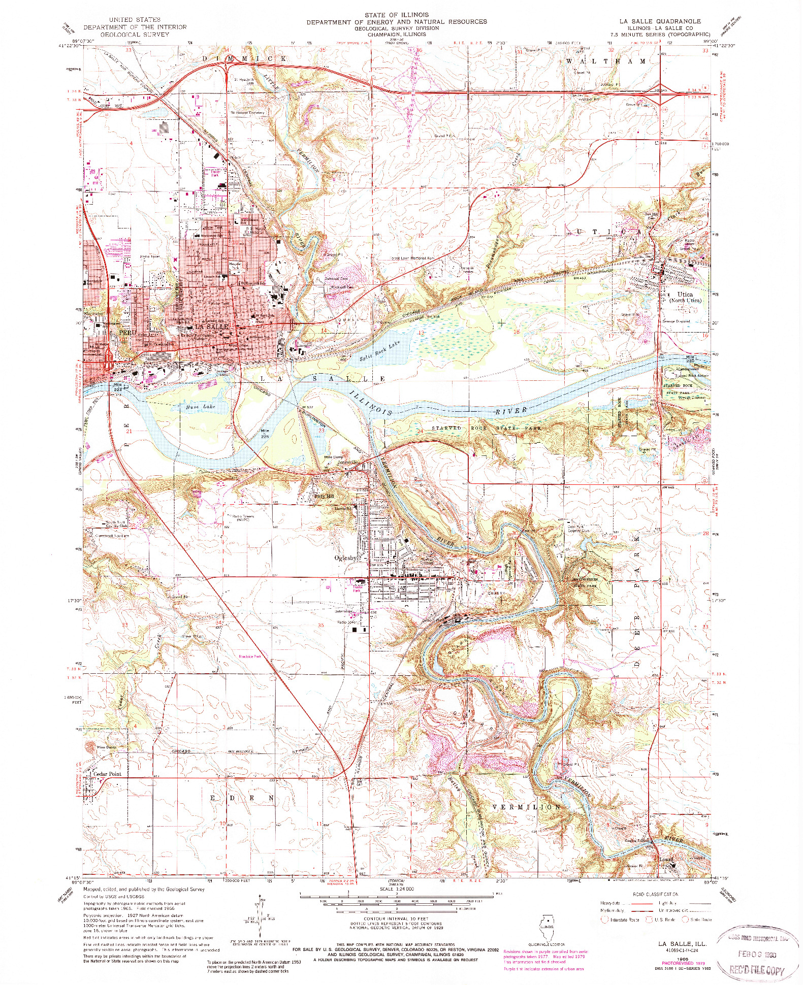 USGS 1:24000-SCALE QUADRANGLE FOR LA SALLE, IL 1966
