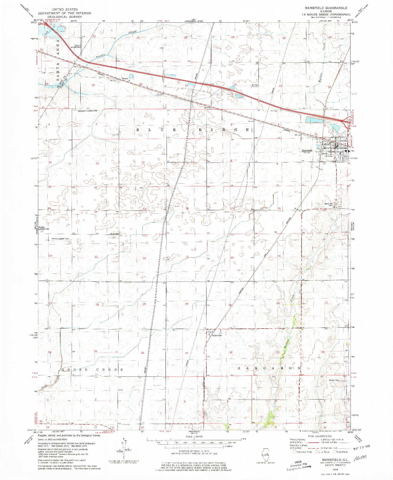 USGS 1:24000-SCALE QUADRANGLE FOR MANSFIELD, IL 1979