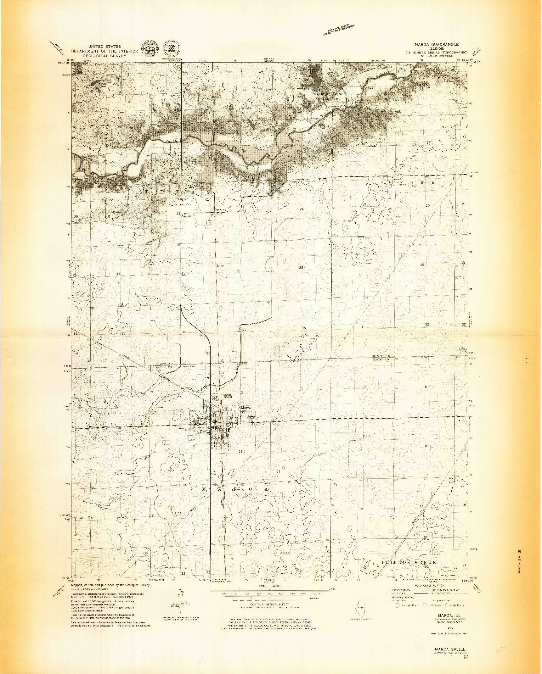 USGS 1:24000-SCALE QUADRANGLE FOR MAROA, IL 1979