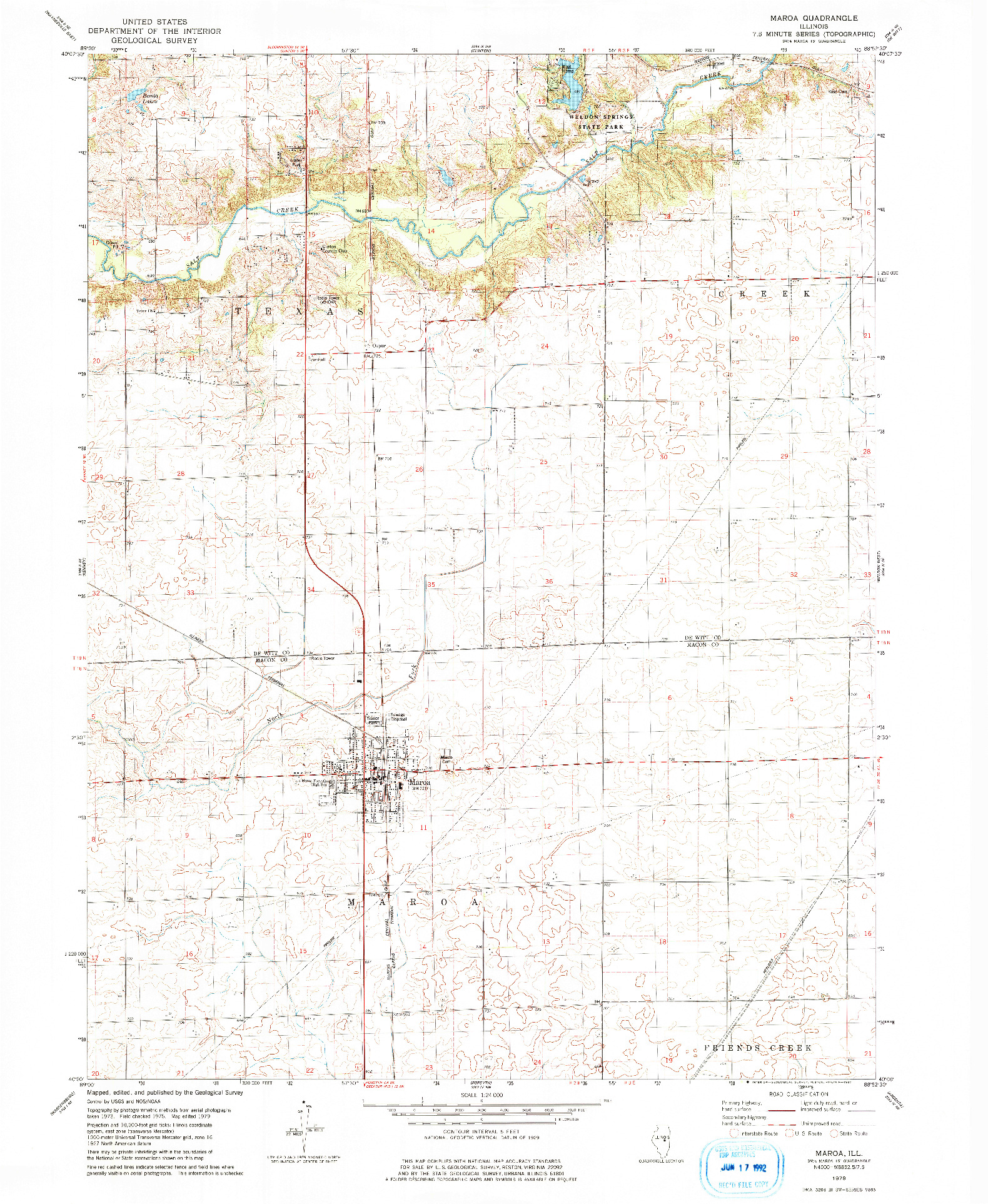 USGS 1:24000-SCALE QUADRANGLE FOR MAROA, IL 1979
