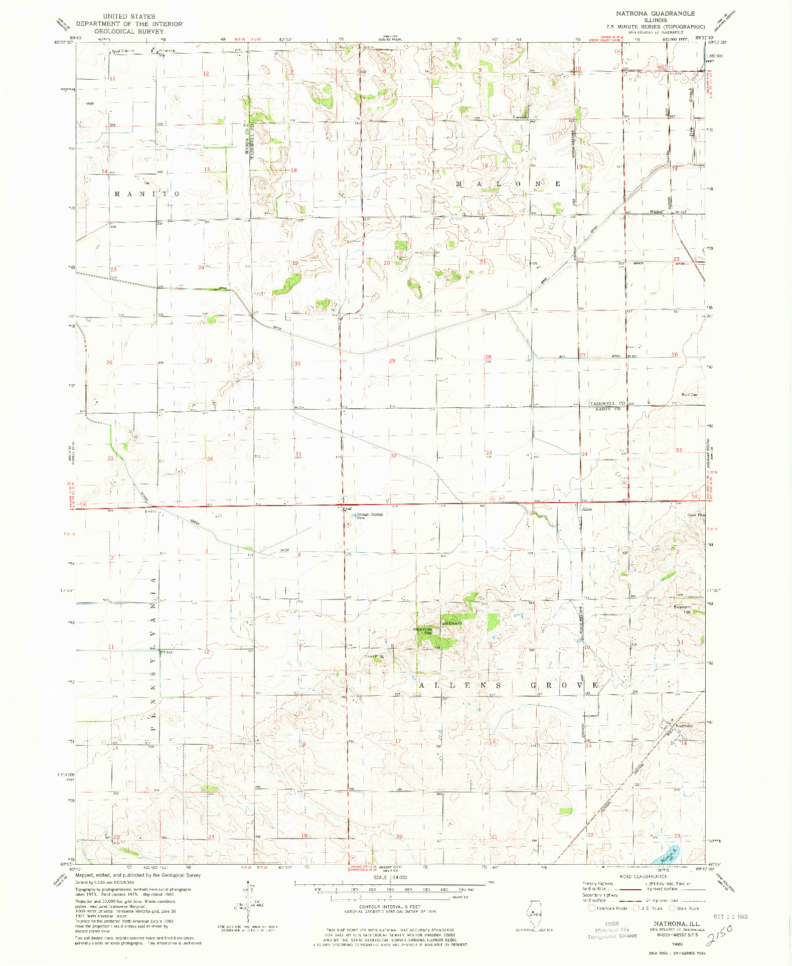 USGS 1:24000-SCALE QUADRANGLE FOR NATRONA, IL 1980