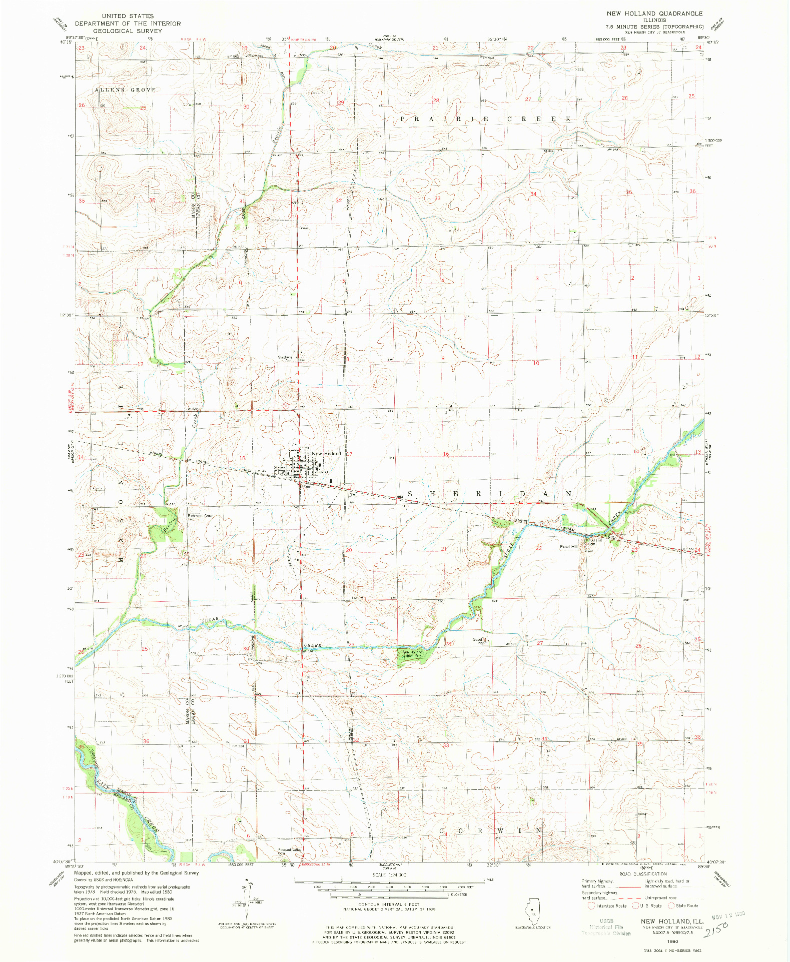 USGS 1:24000-SCALE QUADRANGLE FOR NEW HOLLAND, IL 1980