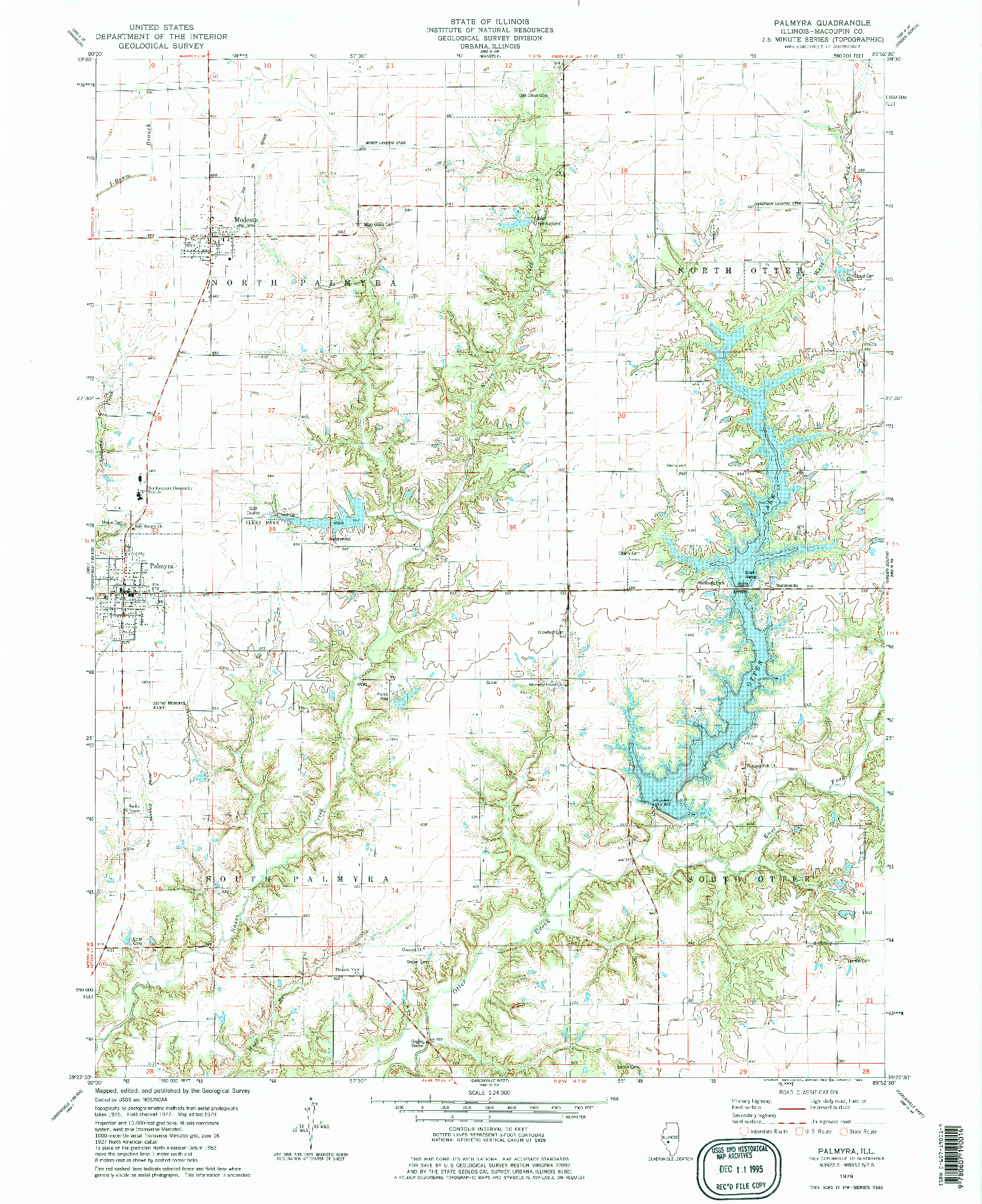 USGS 1:24000-SCALE QUADRANGLE FOR PALMYRA, IL 1979