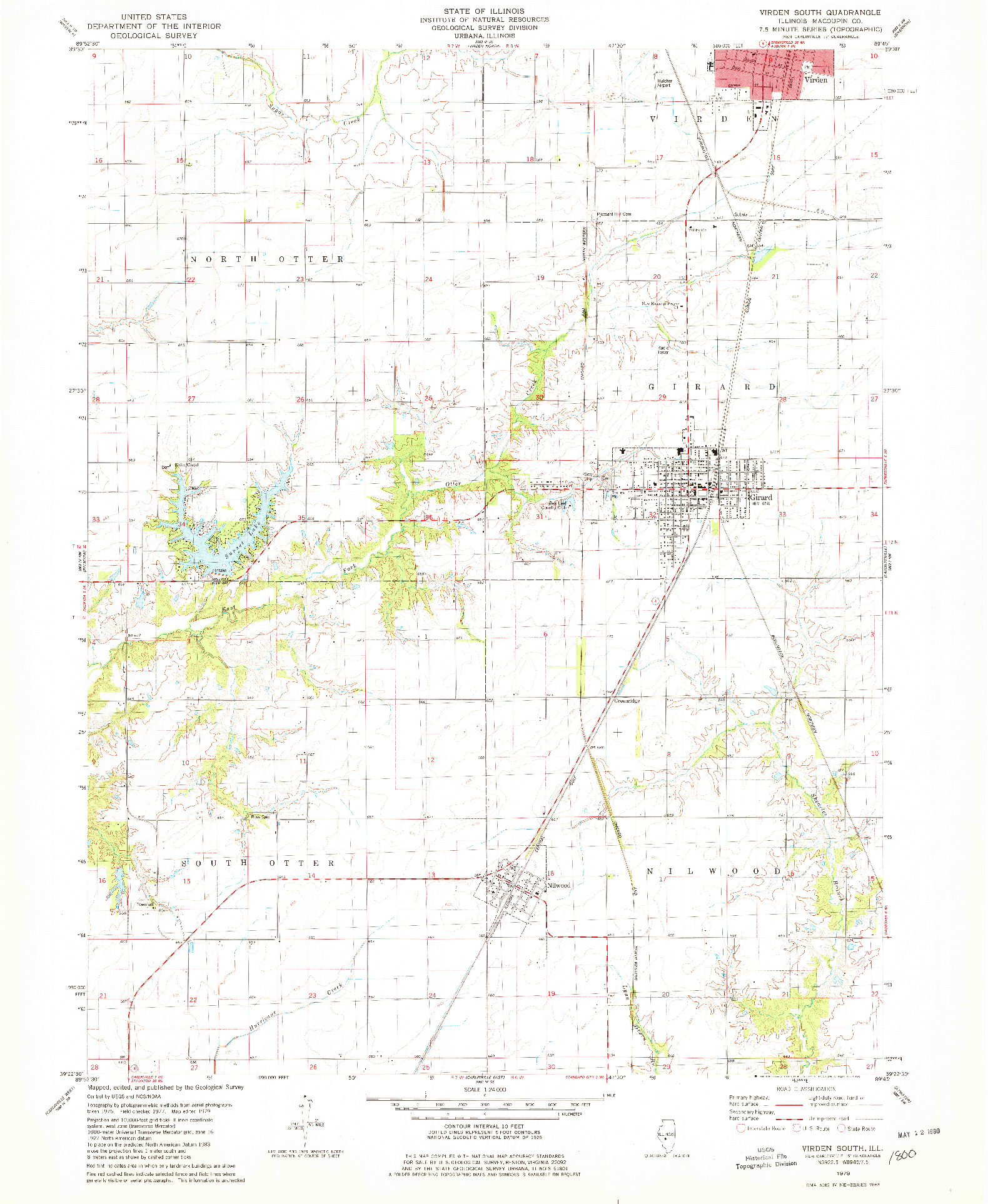 USGS 1:24000-SCALE QUADRANGLE FOR VIRDEN SOUTH, IL 1979