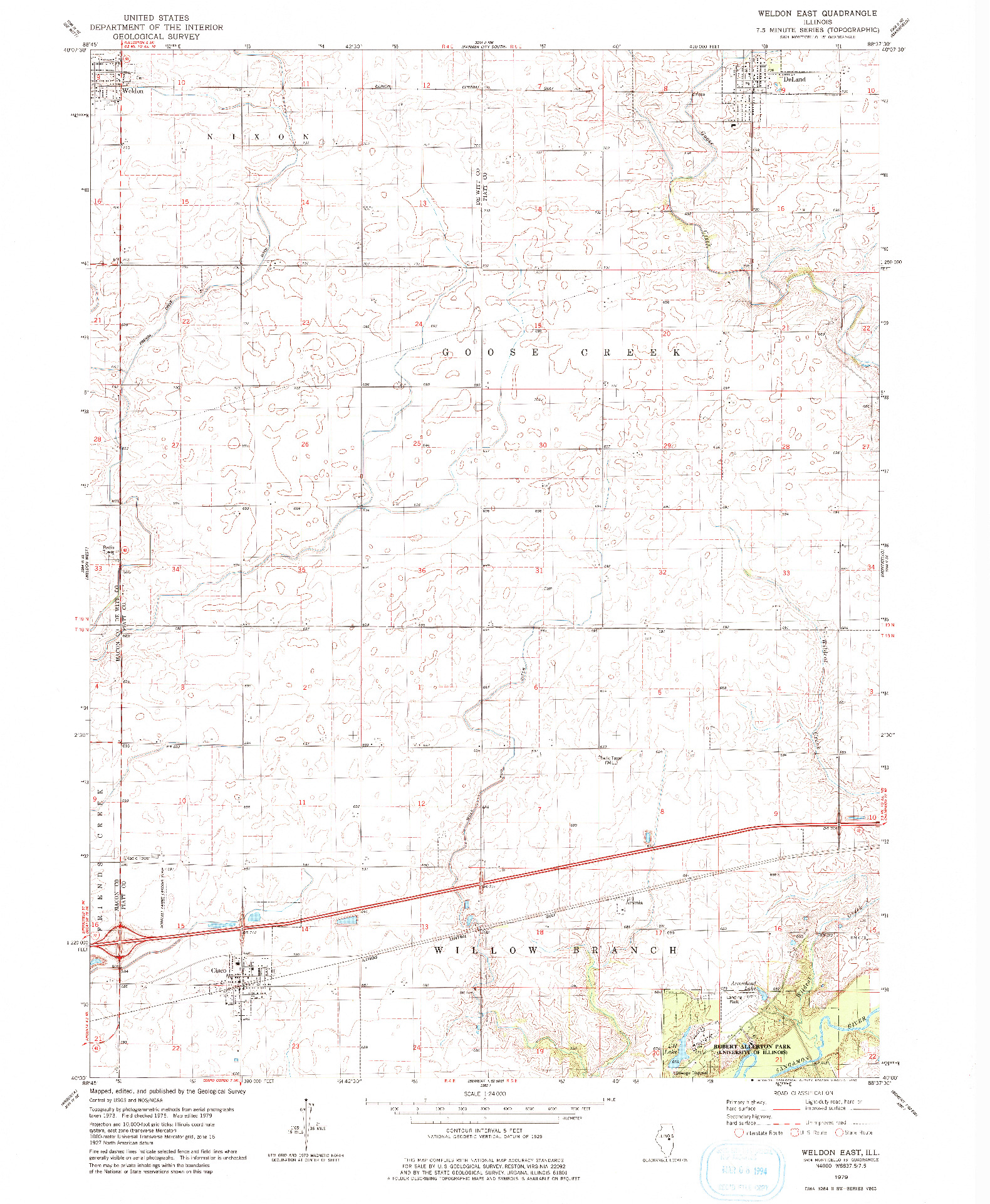 USGS 1:24000-SCALE QUADRANGLE FOR WELDON EAST, IL 1979