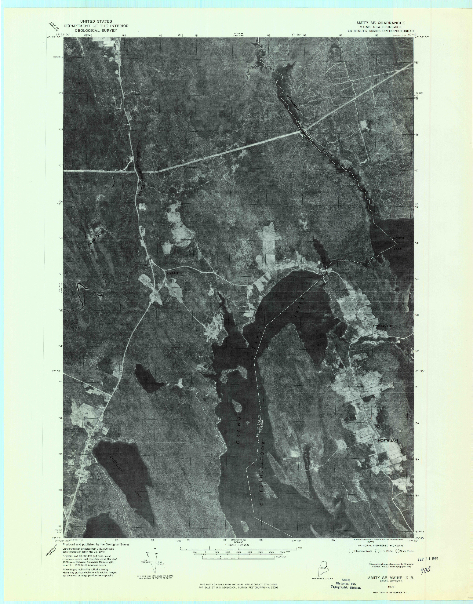 USGS 1:24000-SCALE QUADRANGLE FOR AMITY SE, ME 1975