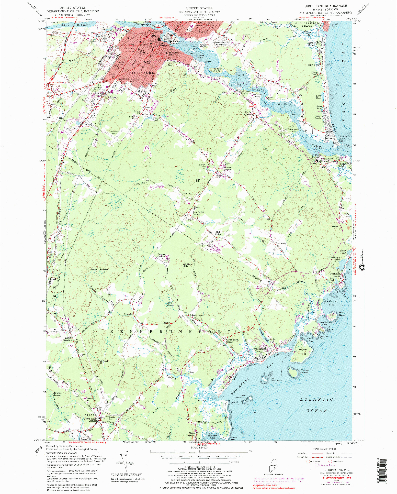 USGS 1:24000-SCALE QUADRANGLE FOR BIDDEFORD, ME 1956