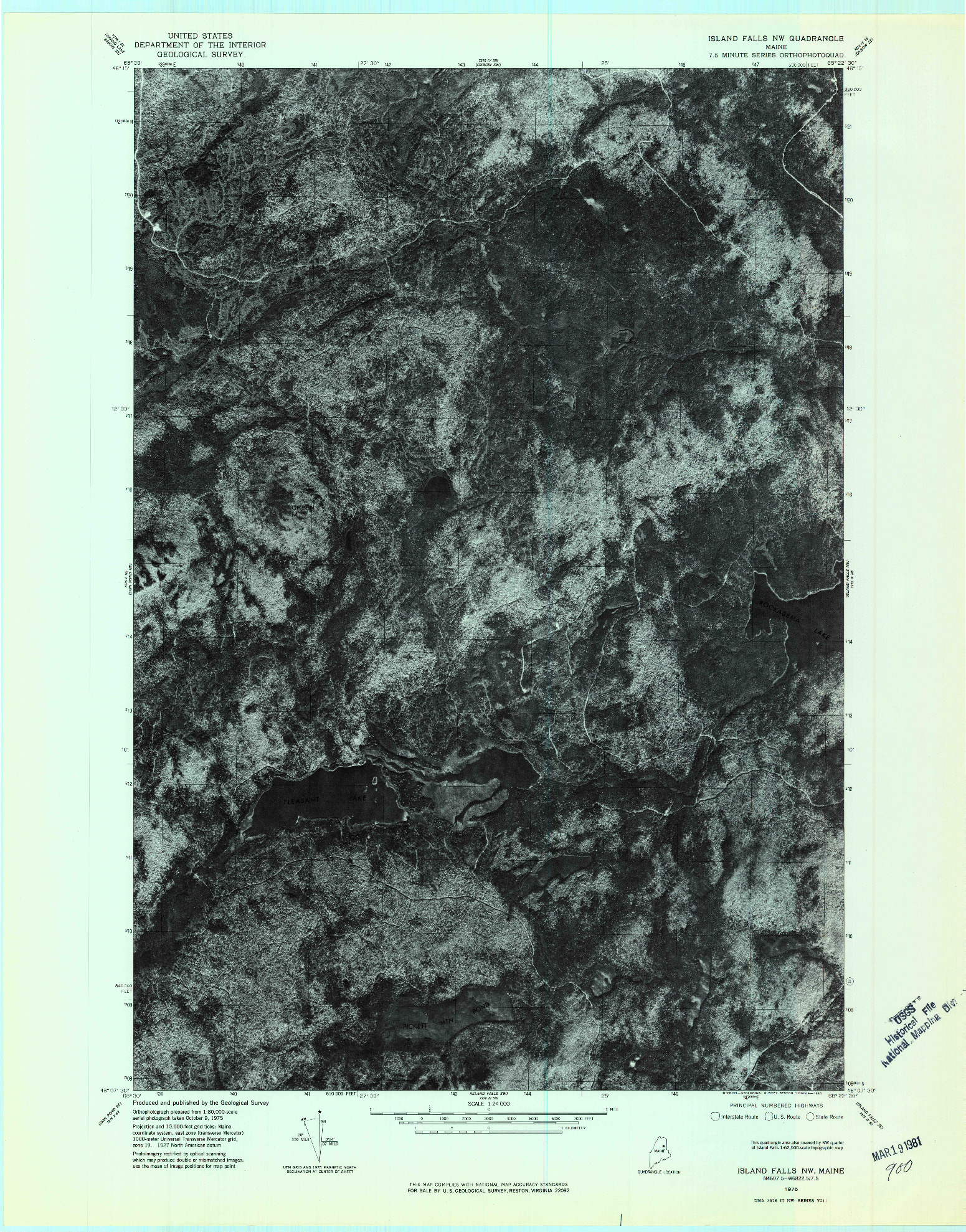 USGS 1:24000-SCALE QUADRANGLE FOR ISLAND FALLS NW, ME 1975