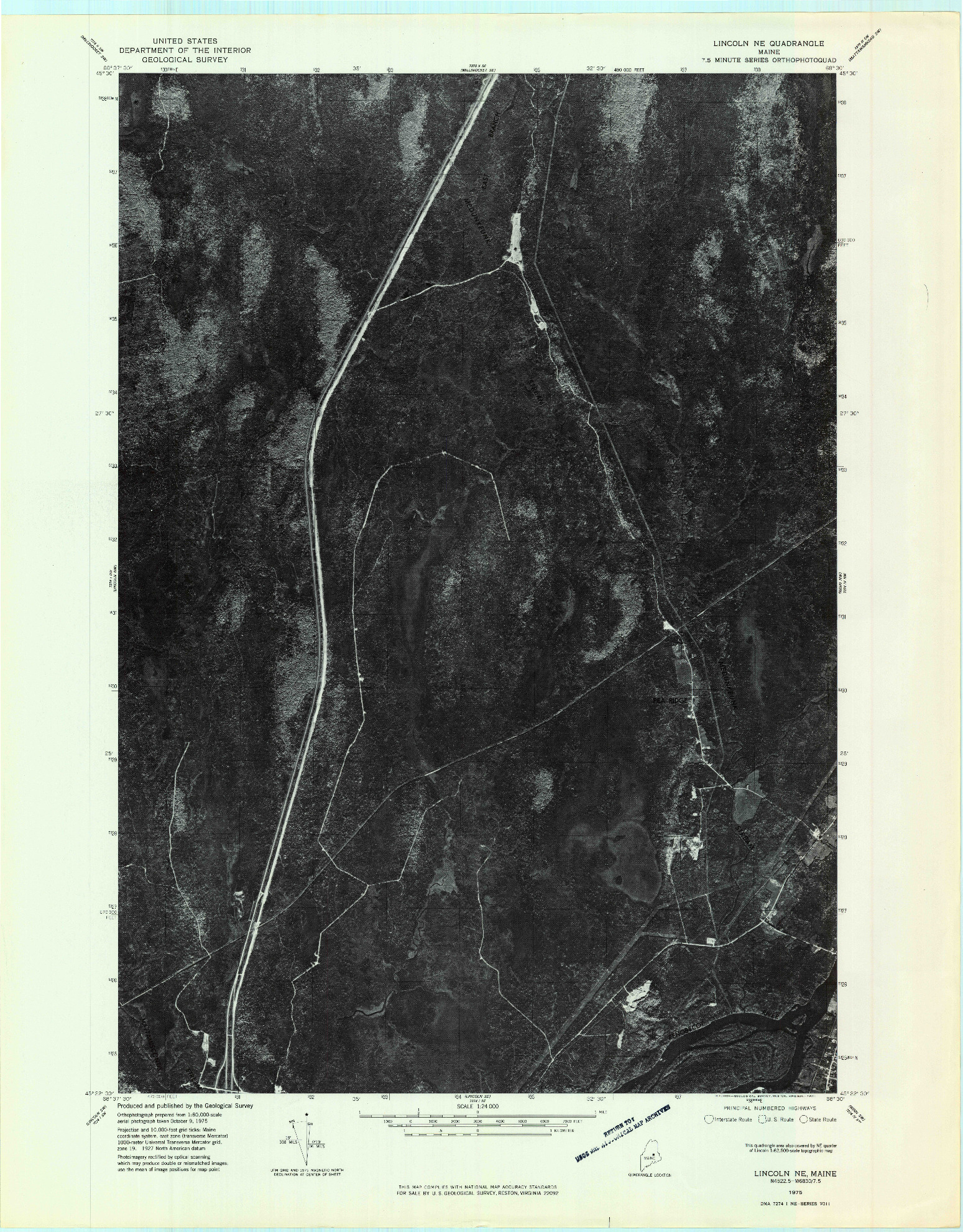 USGS 1:24000-SCALE QUADRANGLE FOR LINCOLN NE, ME 1975