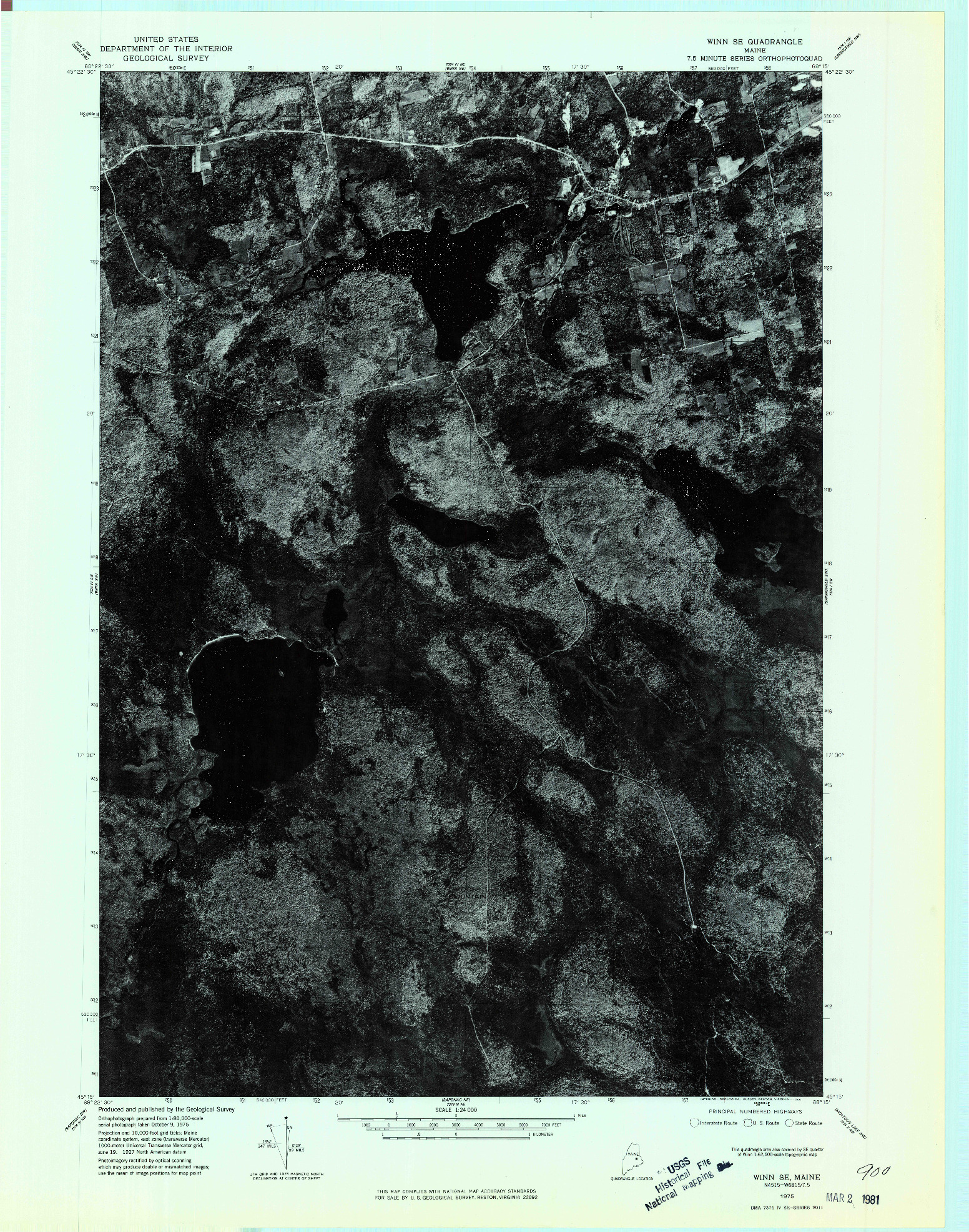 USGS 1:24000-SCALE QUADRANGLE FOR WINN SE, ME 1975